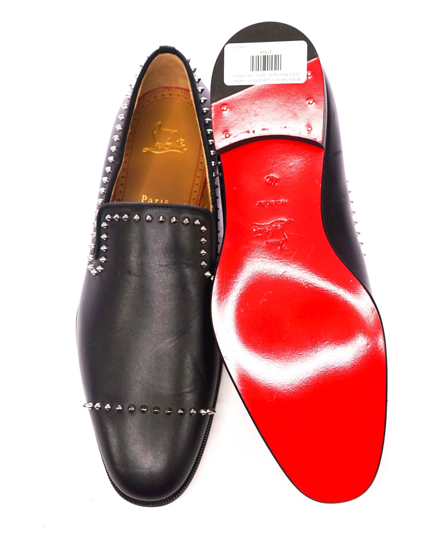 $1,200 CHRISTIAN LOUBOUTIN - *DANDY CLOO* Black Spike Loafers - US 9 (EU42)