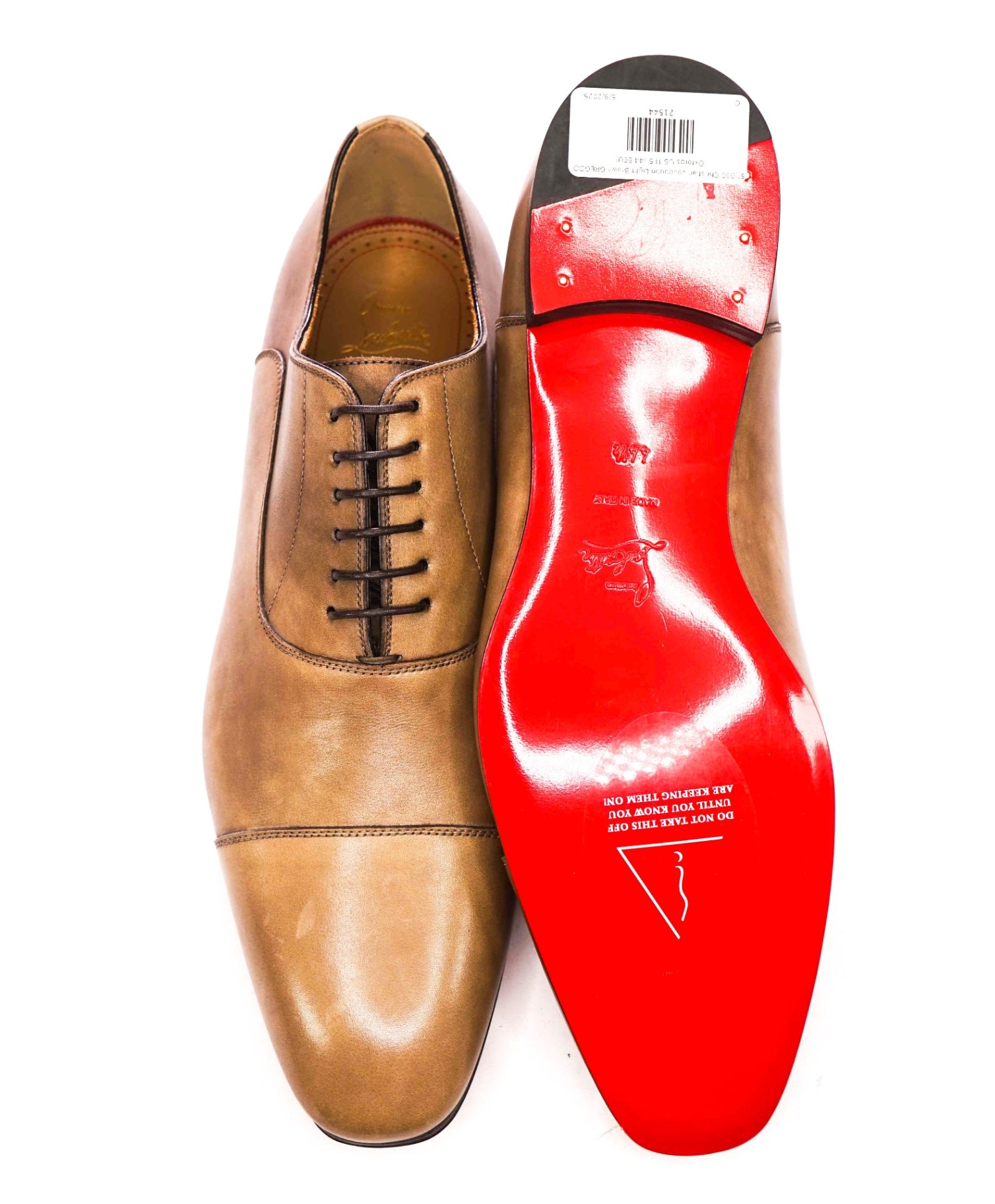 $1,050 Christian Louboutin Light Brown GREGGO Oxfords US 11.5 (44.5EU)