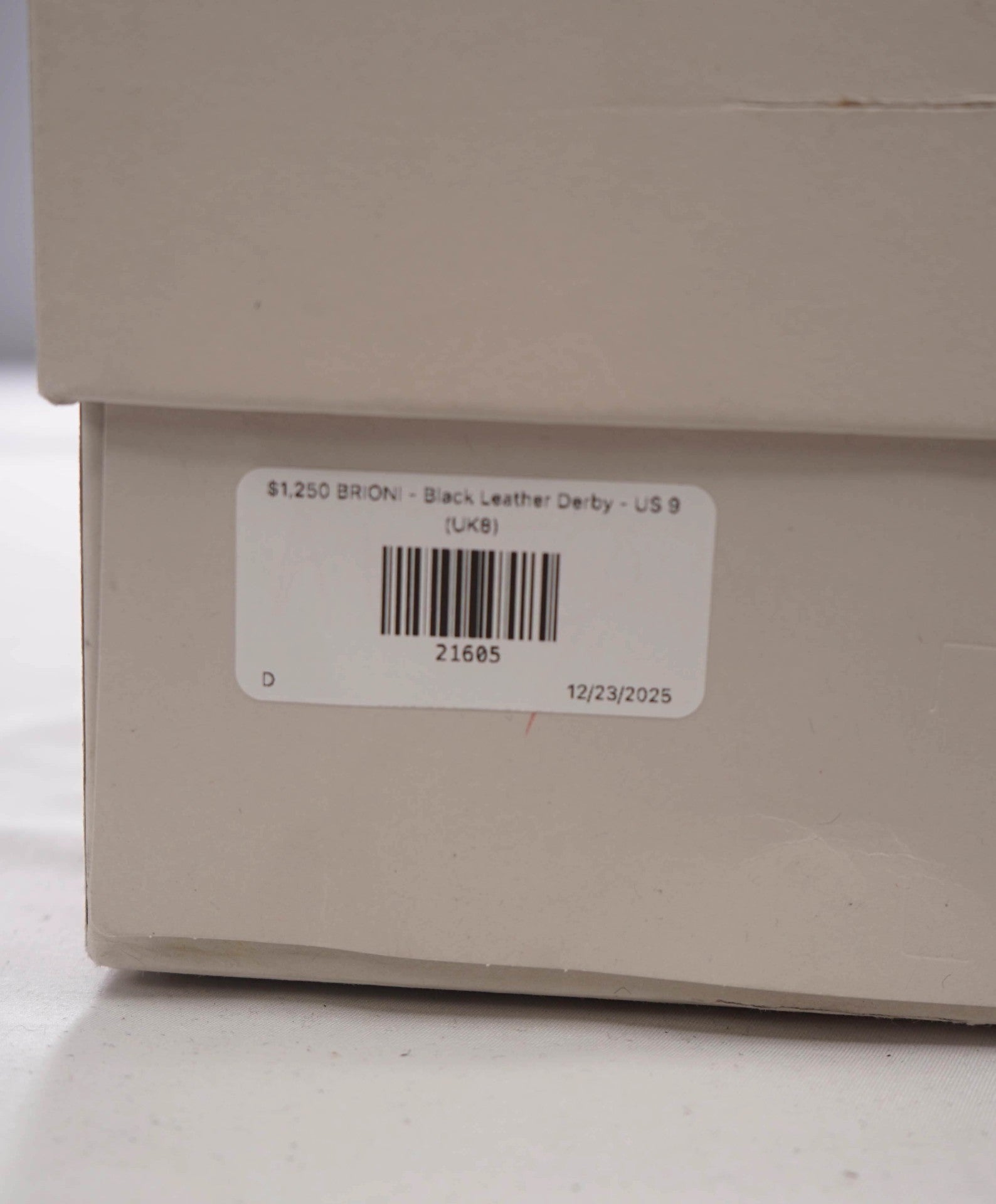 $1,250 BRIONI - Black Leather Round Toe Derby - US 9 (UK8)
