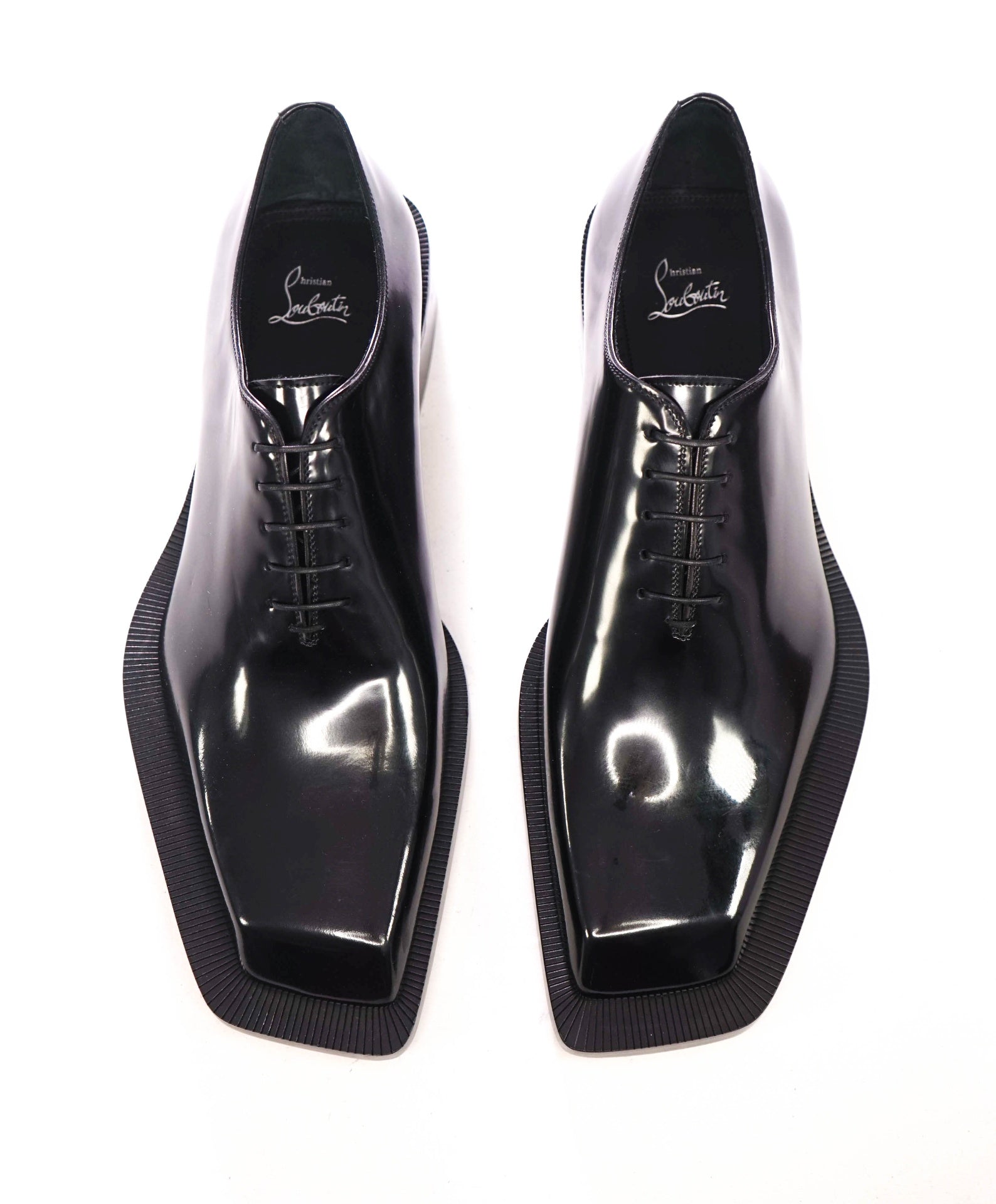$1,545 CHRISTIAN LOUBOUTIN - Black "Caraca Abrasivato" Oxford - US 13 (46EU)