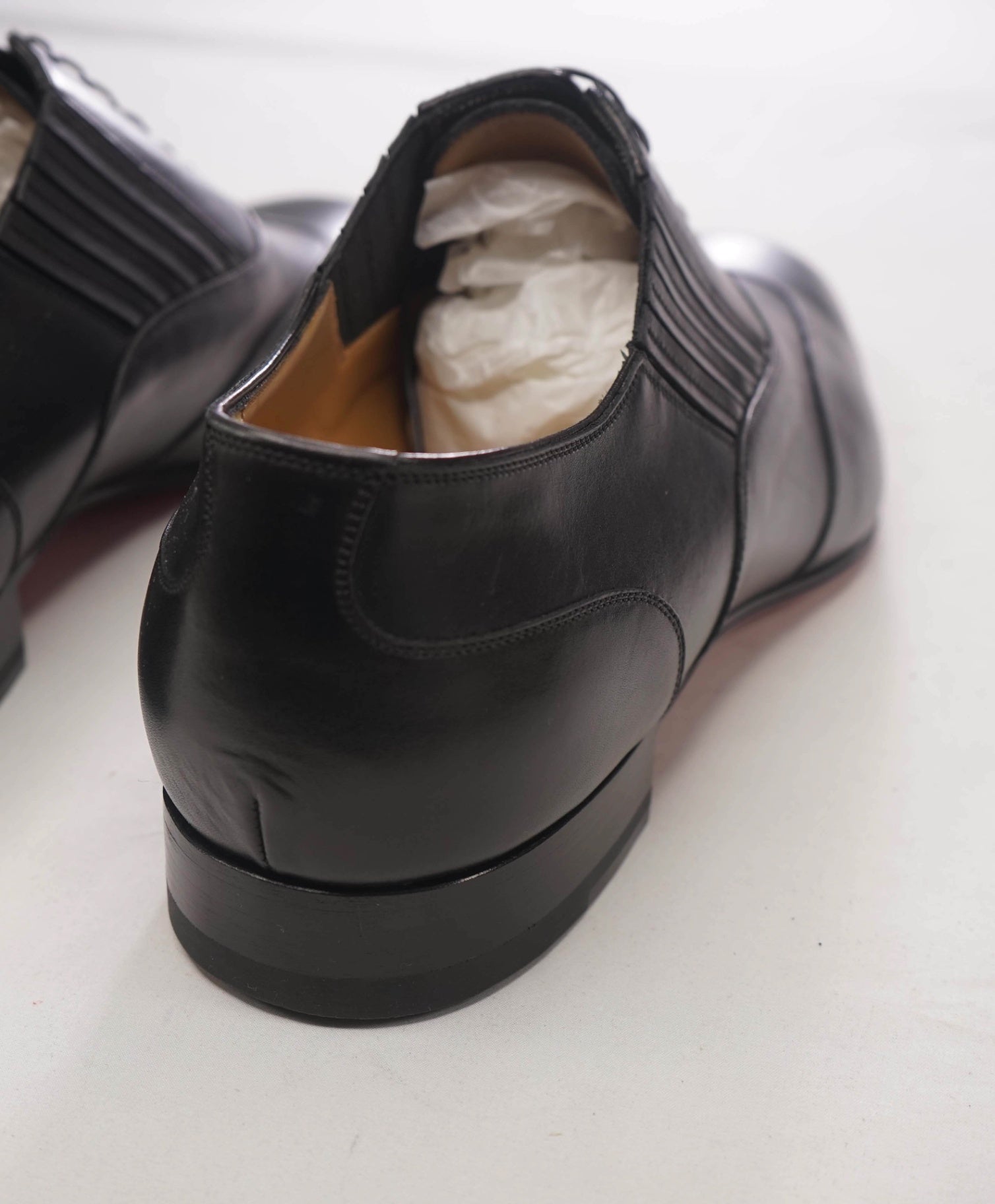 $1,145 CHRISTIAN LOUBOUTIN - Black Leather *MY ARMOR" Oxfords - US 13 (EU46)