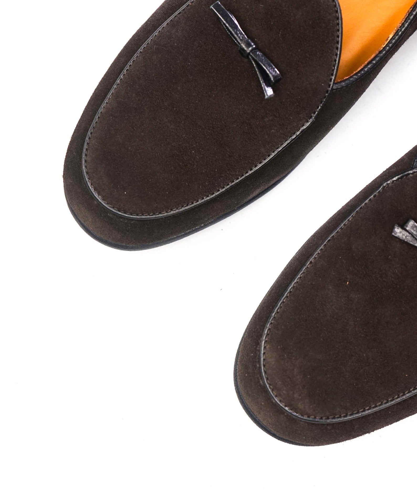 $1,100 A.TESTONI - Brown Suede BELGIAN Loafers - 8