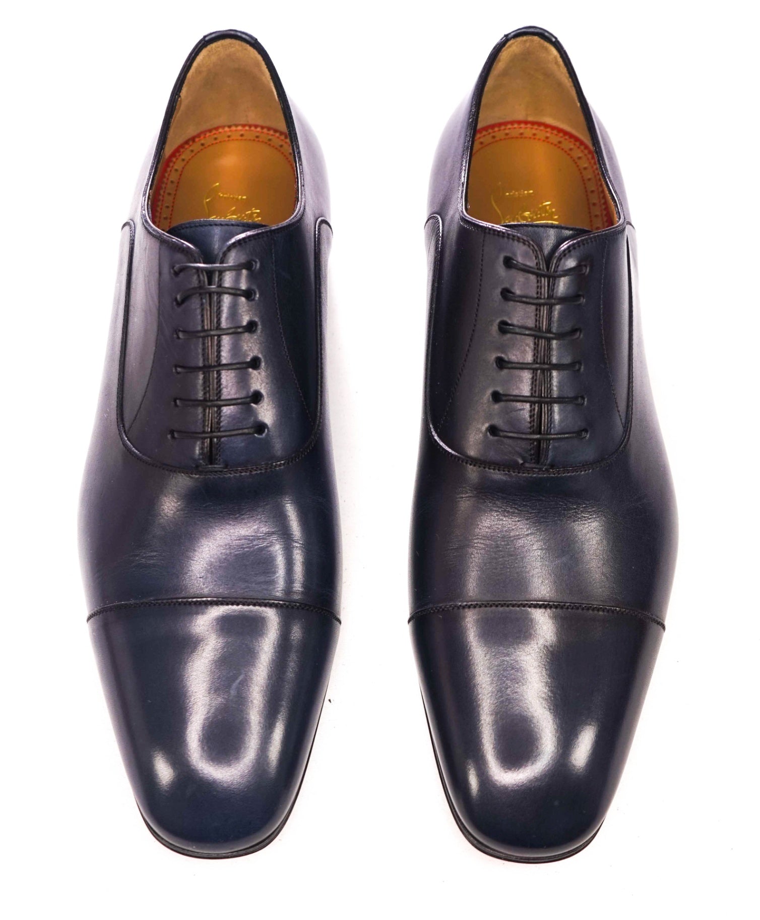 $1,050 CHRISTIAN LOUBOUTIN - Navy Blue Leather *GREGGO* Oxfords - US 12 (45EU)
