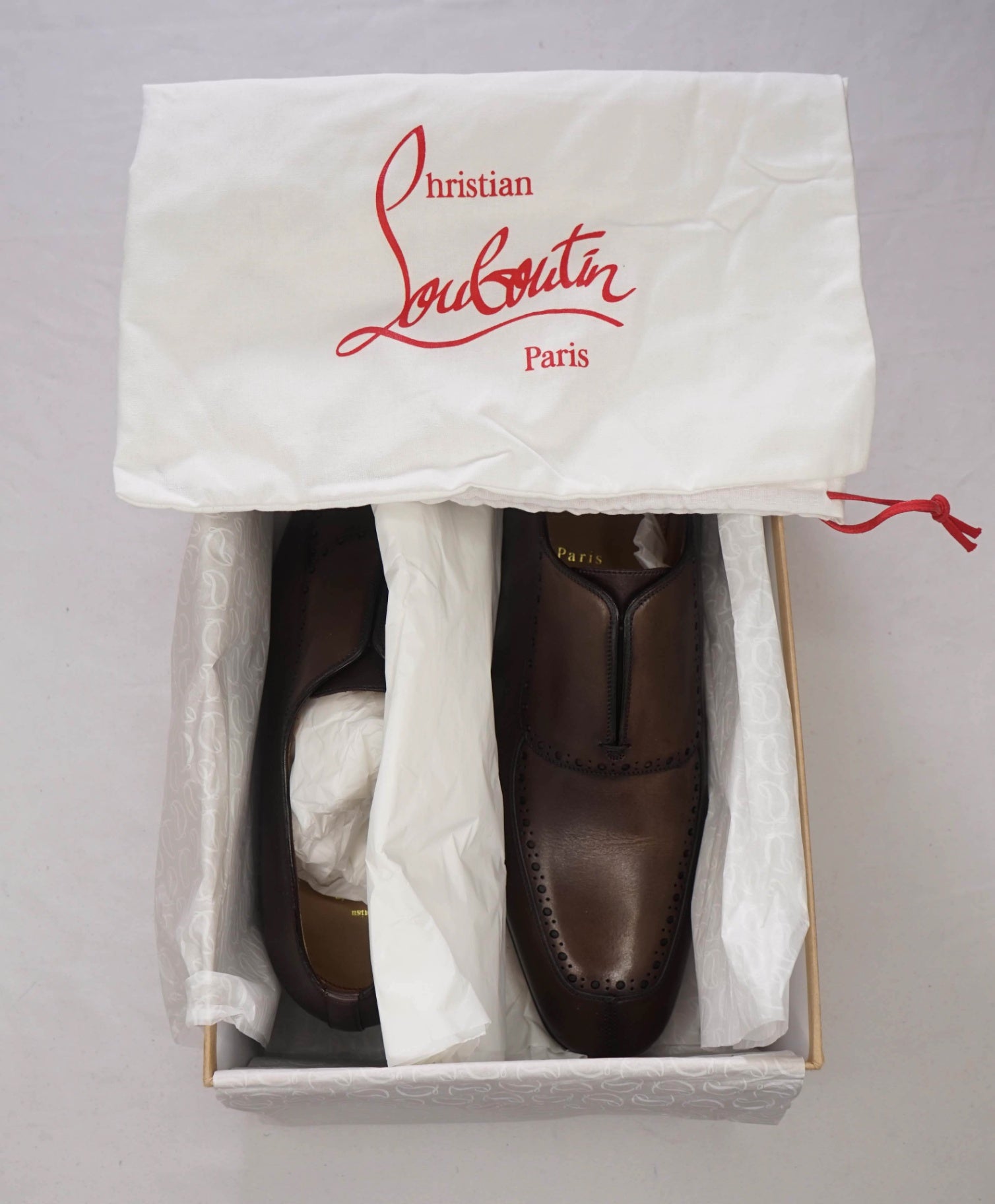 $1,250 CHRISTIAN LOUBOUTIN - Brown Leather *LAFITTE* Loafers - US 10 (43EU)