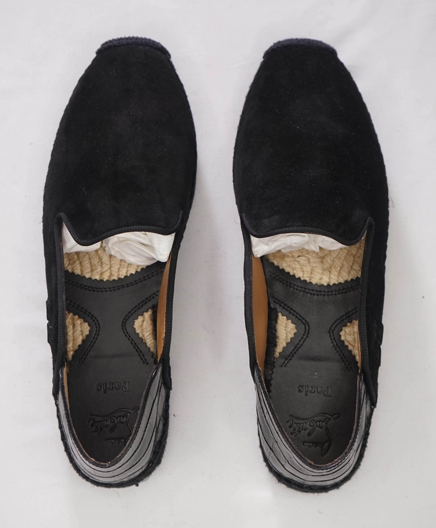 $745 CHRISTIAN LOUBOUTIN - Black Suede/Leather *VARSI ESPADON* Loafers - US 10 (43EU)