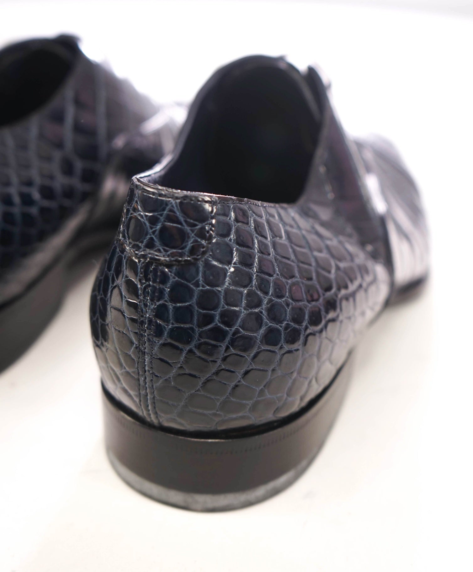 $9,000 STEFANO RICCI - Navy Blue Crocodile Skin Oxfords - 11 US (10UK)
