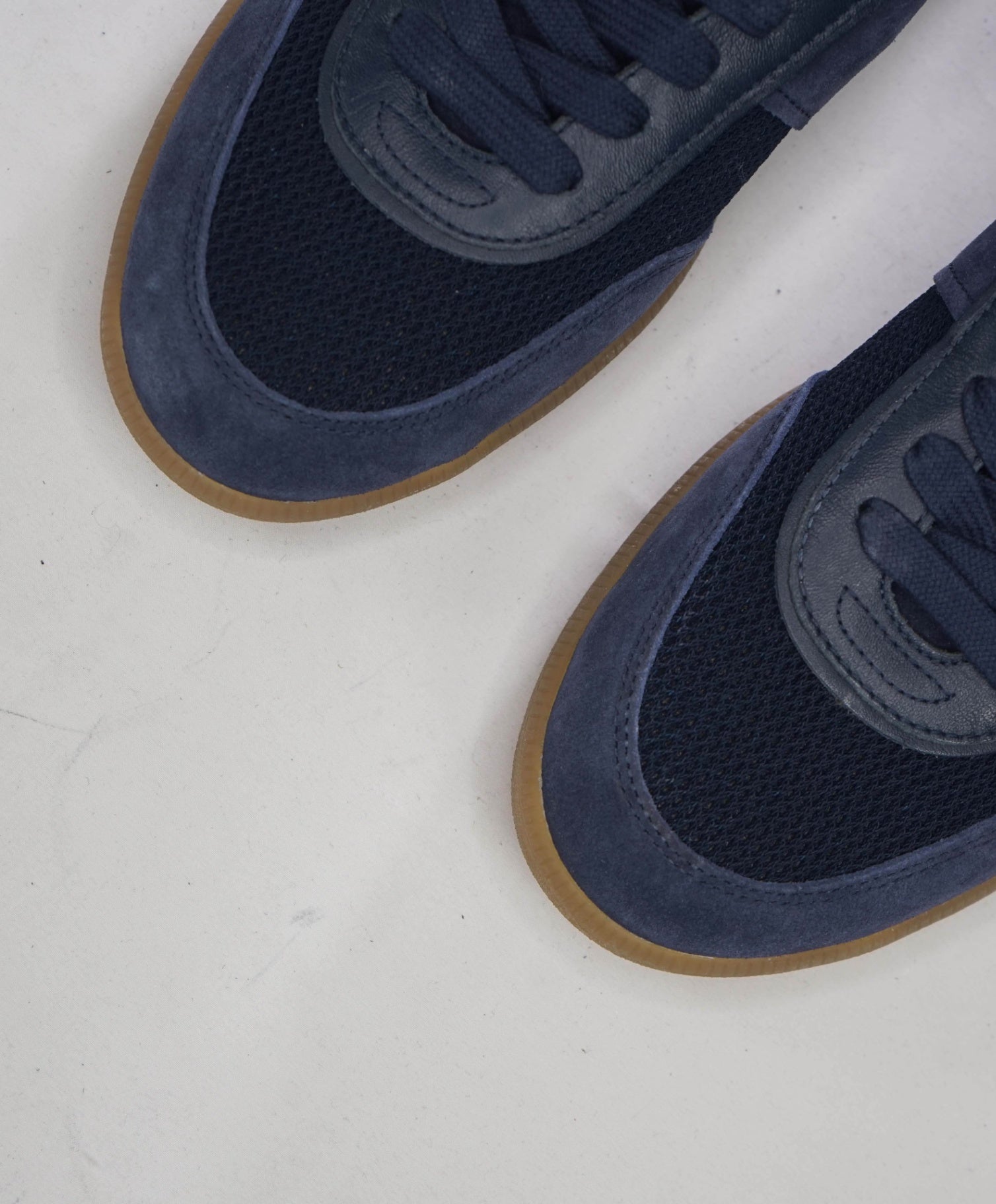 $700 TOD'S - Navy Blue Leather/Suede/Fabric Sneakers - US 7 (6UK)