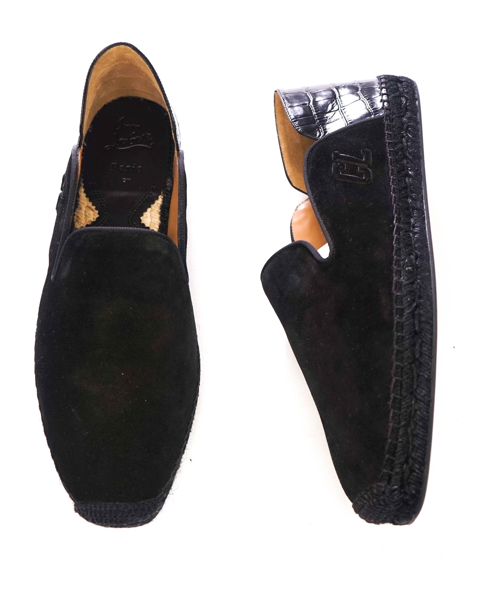 $745 CHRISTIAN LOUBOUTIN - Black Suede/Leather *VARSI ESPADON* Loafers - US 10 (43EU)