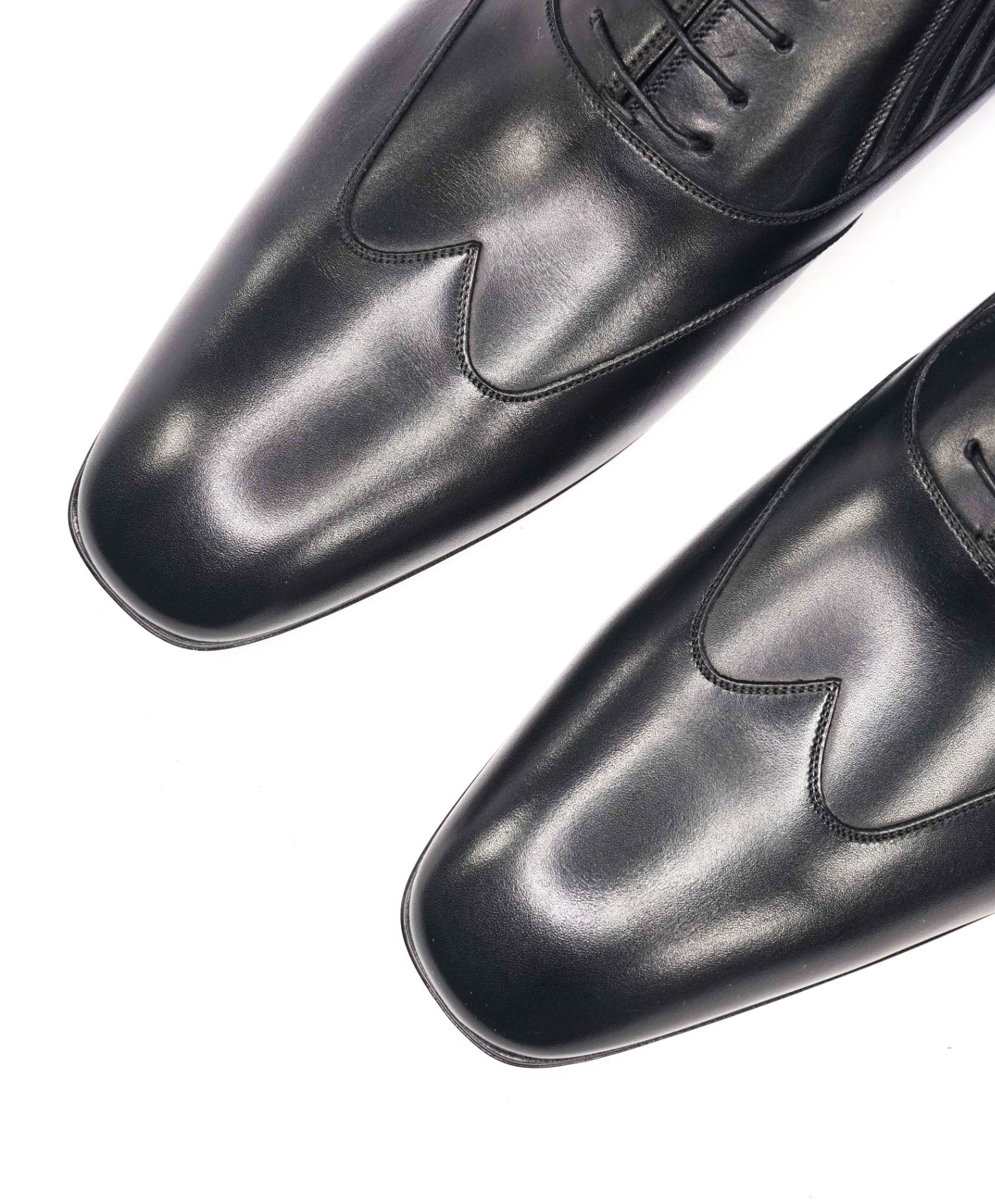 $1,145 CHRISTIAN LOUBOUTIN - Black Leather *MY ARMOR" Oxfords - US 14 (EU47)
