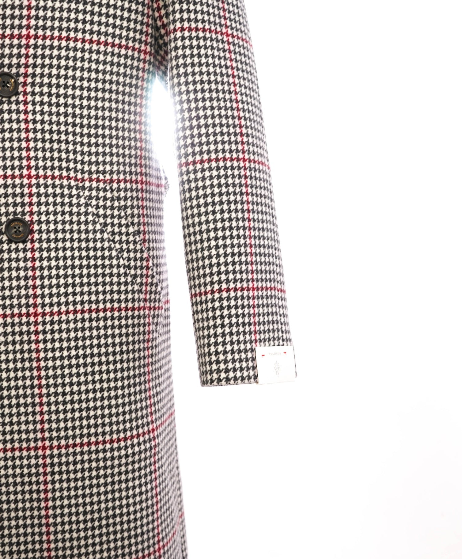 $2,250 ELEVENTY - Oversize Houndstooth CASHMERE/Wool Coat - 44R (54 EU)