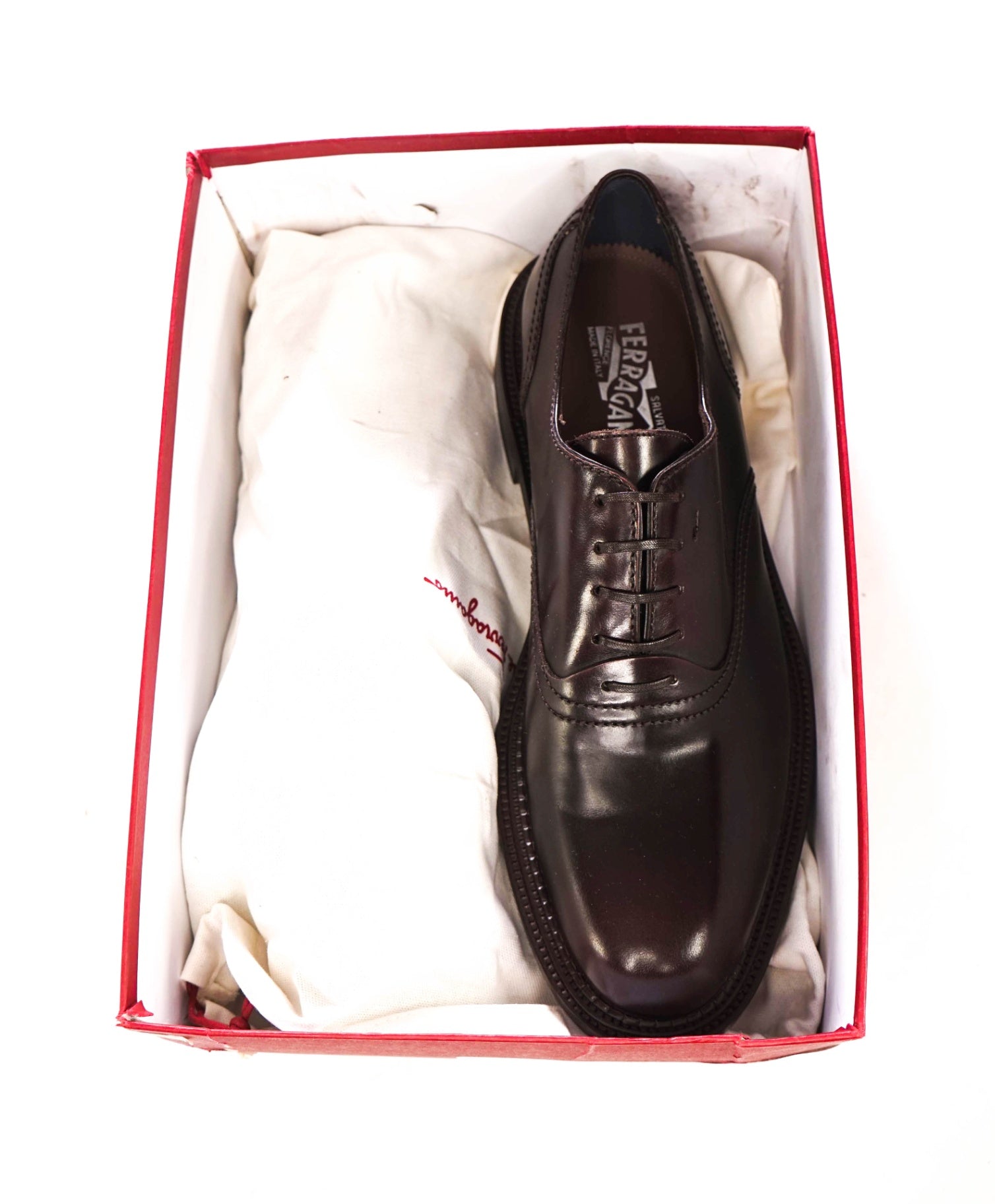 $895 FERRAGAMO - Chocolate Brown Leather *RIGEL* Oxfords - 13 EE
