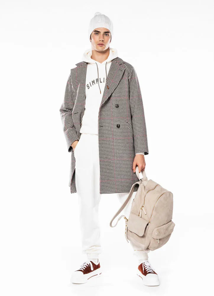 $2,250 ELEVENTY - Oversize Houndstooth CASHMERE/Wool Coat - 42R (52EU)