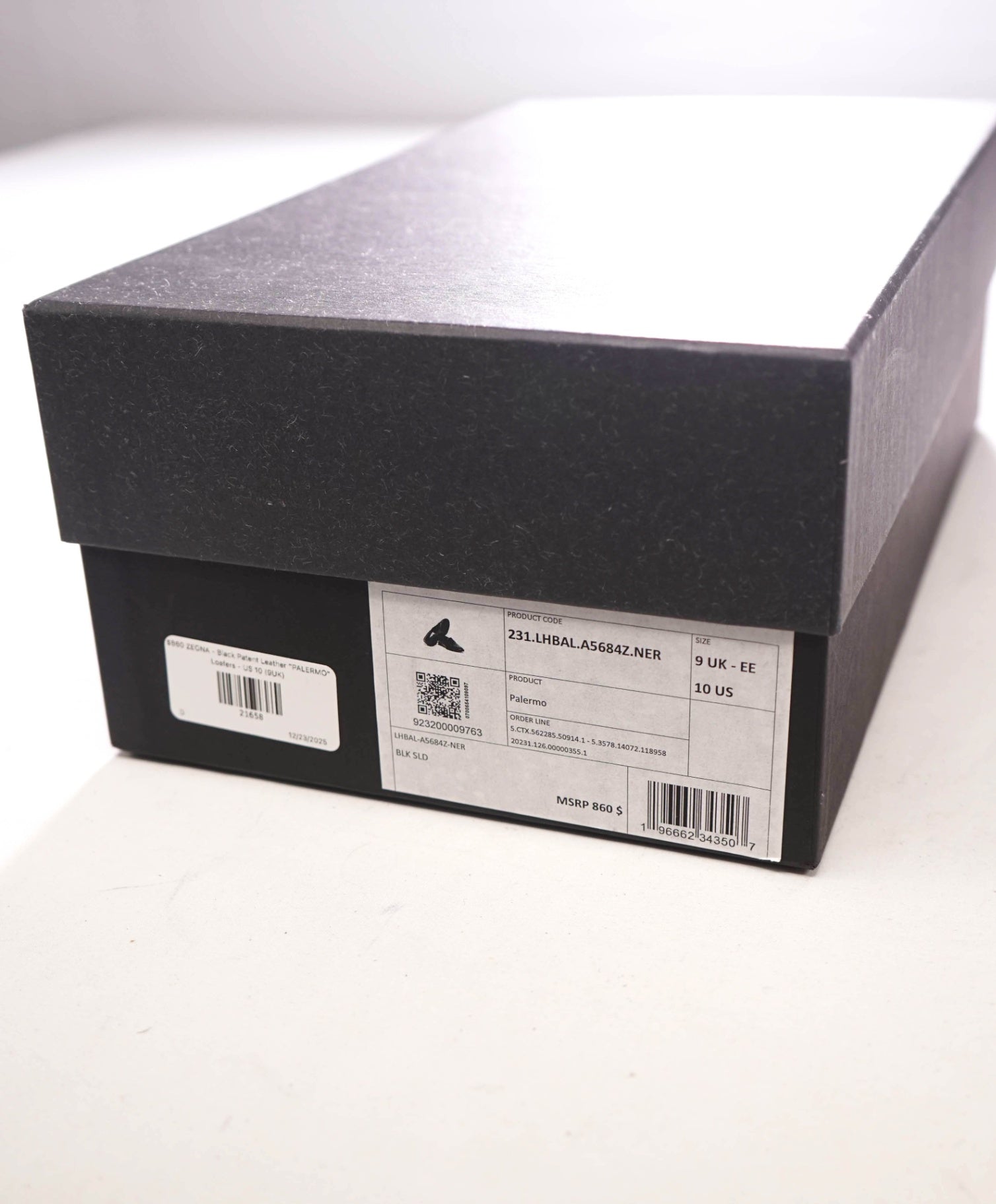 $860 ZEGNA - Black Patent Leather "PALERMO" Loafers - US 10 (9UK)