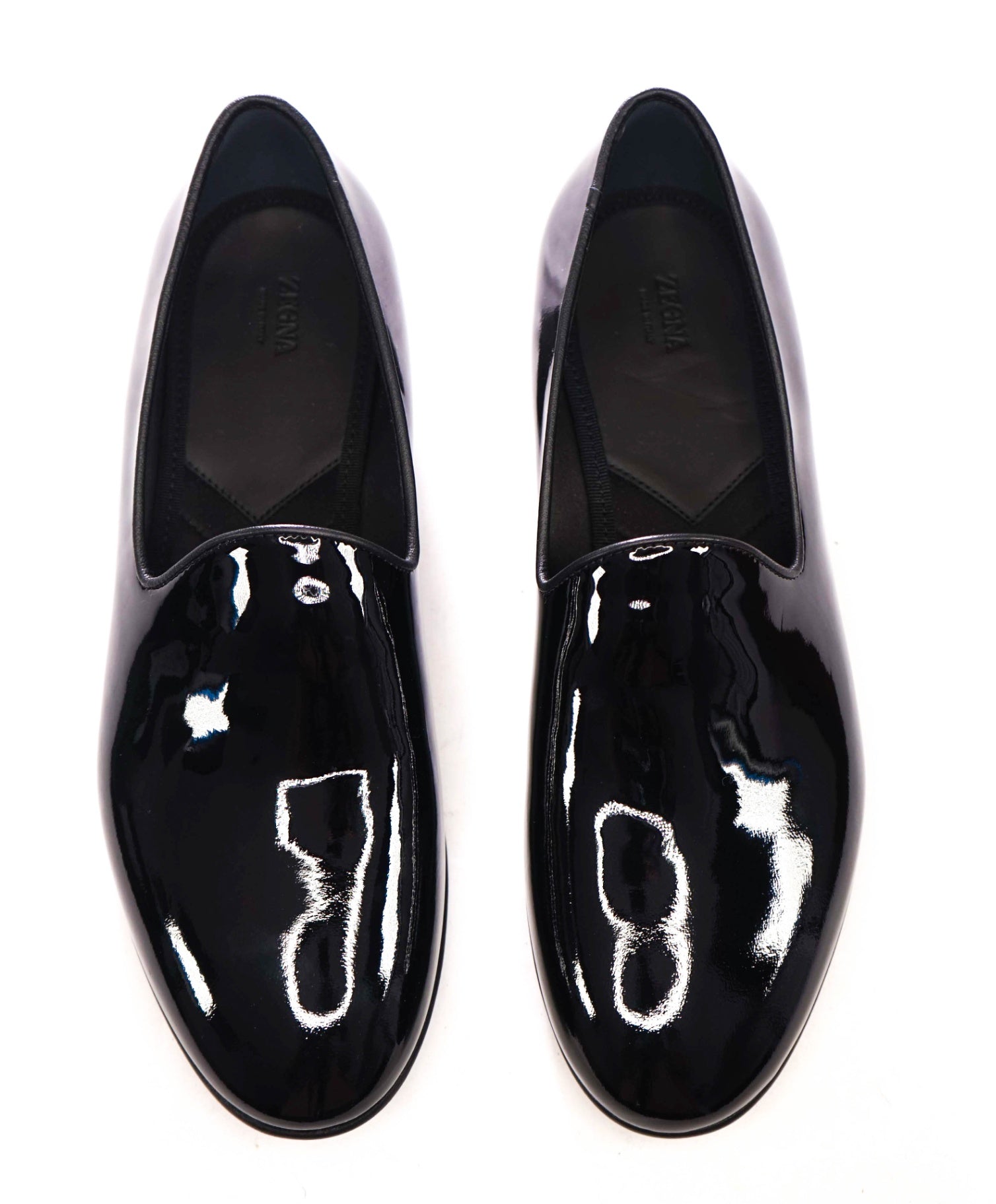 $860 ZEGNA - Black Patent Leather "PALERMO" Loafers - US 10 (9UK)