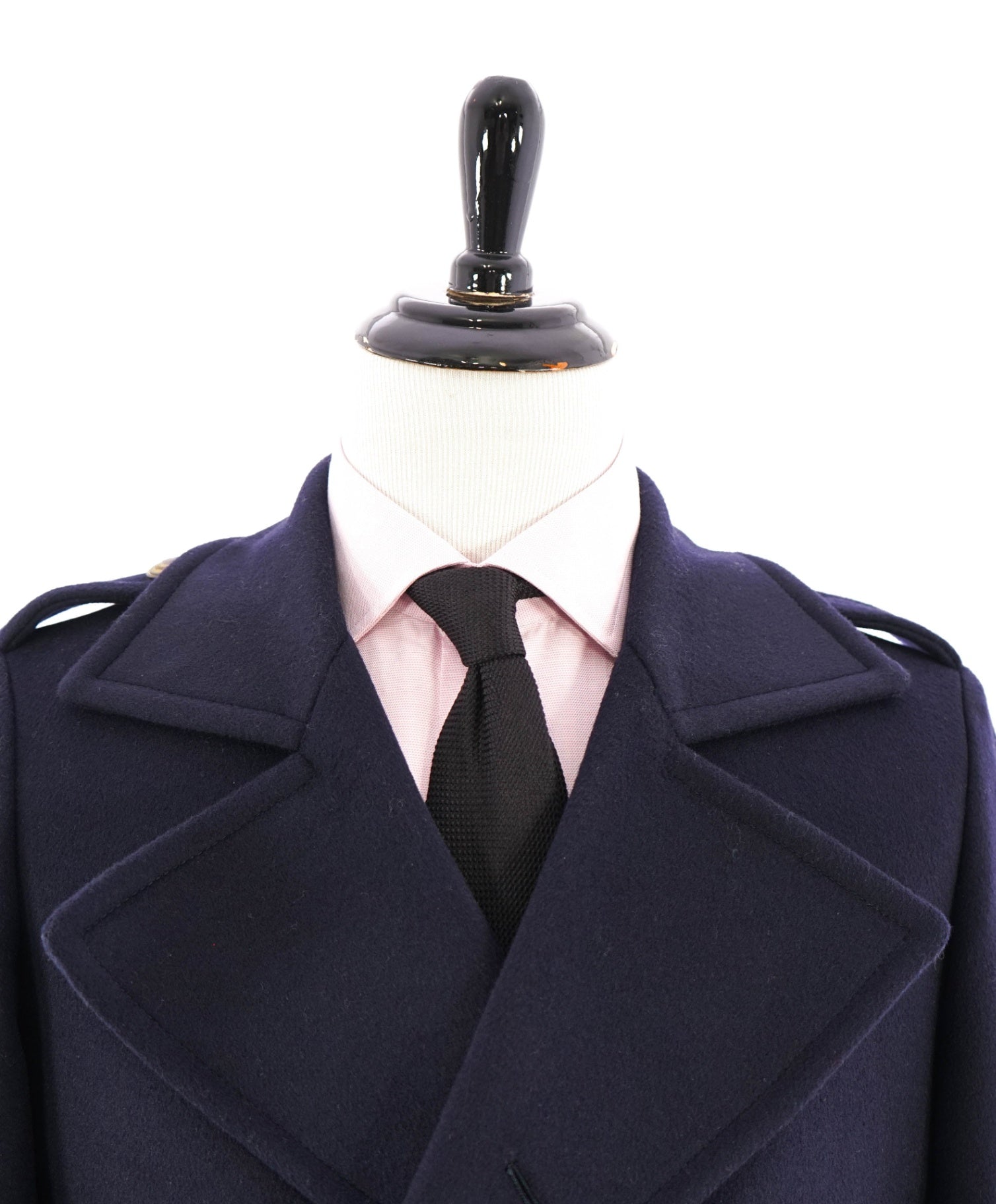 $2,000 ELEVENTY - Navy/Gold CASHMERE/Wool Pilot/Aviator Overcoat - 40R (50 EU)