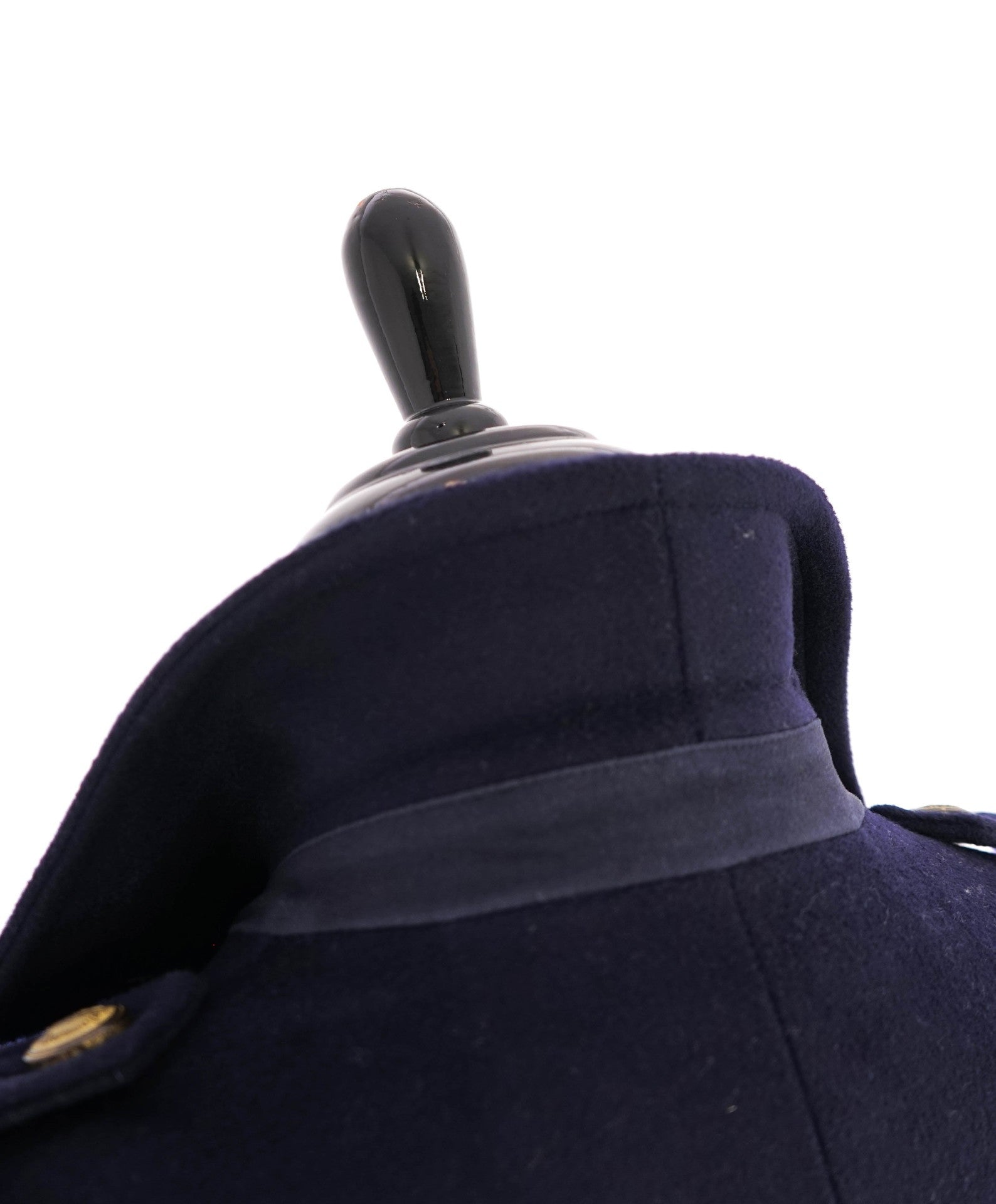 $2,000 ELEVENTY - Navy/Gold CASHMERE/Wool Pilot/Aviator Overcoat - 40R (50 EU)