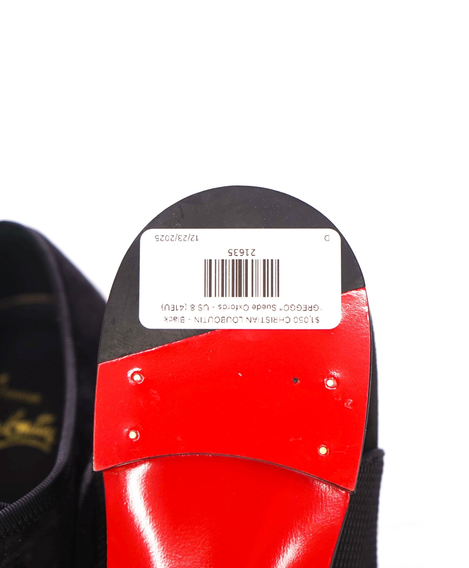 $1,050 CHRISTIAN LOUBOUTIN - Black "GREGGO" Suede Oxfords - US 8 (41EU)