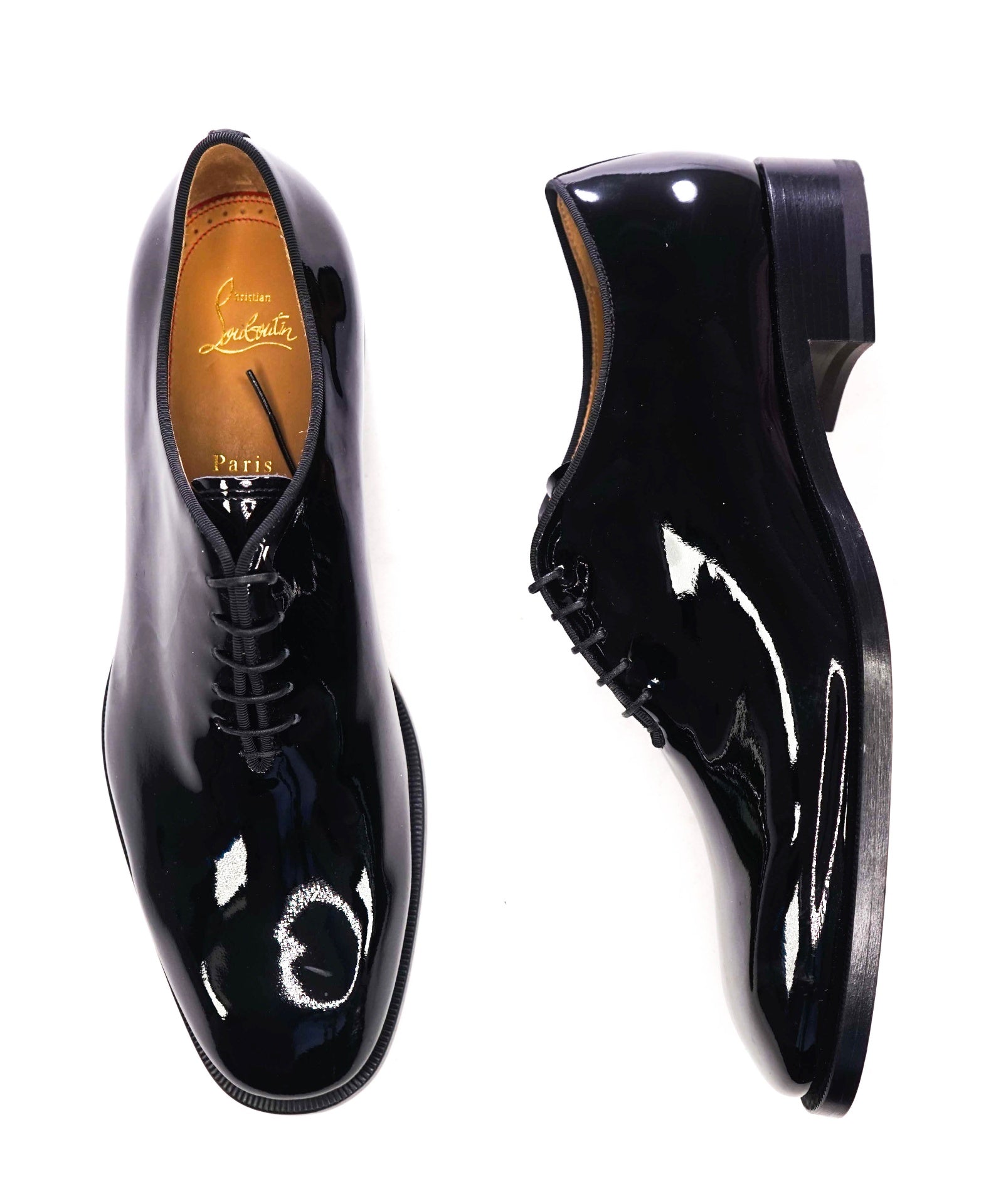 $1,145 CHRISTIAN LOUBOUTIN - *CORTEO* Black Patent Oxfords - US 10 (43EU)