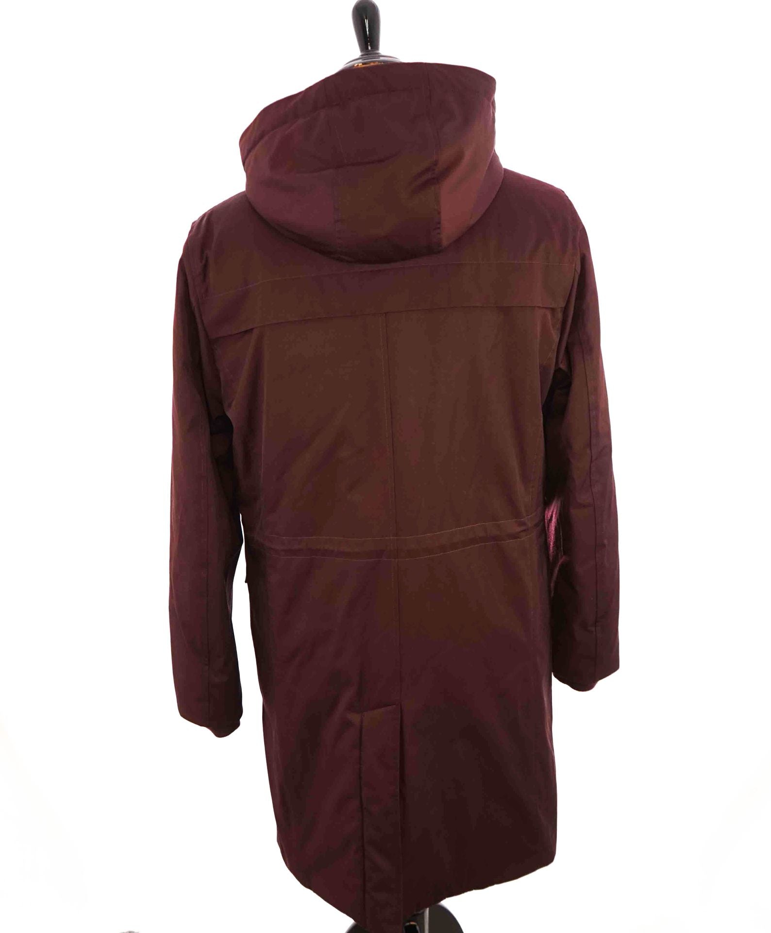 $2,495 ELEVENTY - Burgundy Hooded PARKA Water Resistant Coat- 42 Large