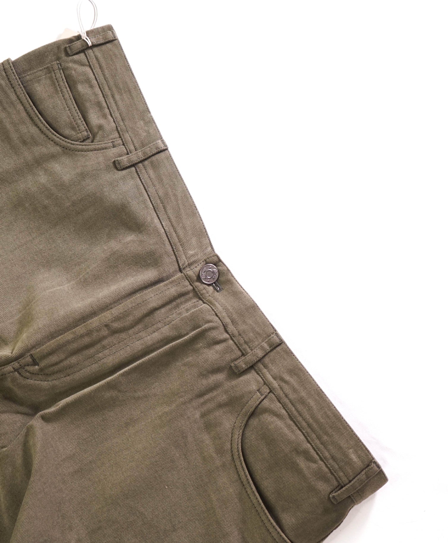 $1,095 BRIONI - Solid Green 5-Pocket Cotton Pants - 44W
