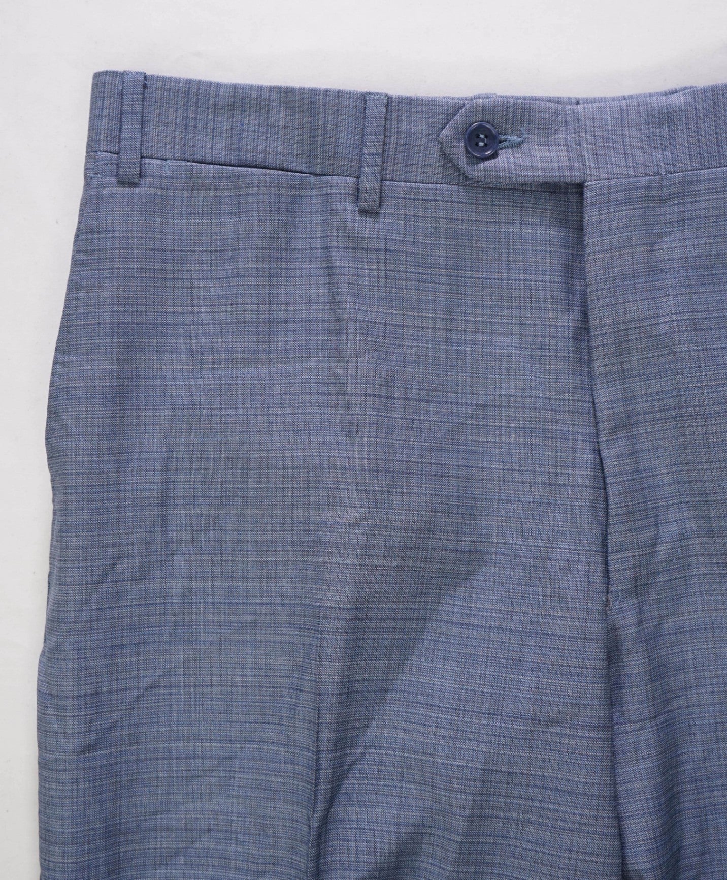 $625 CANALI - Baby Blue Crosshatch Wool Pants - 33W