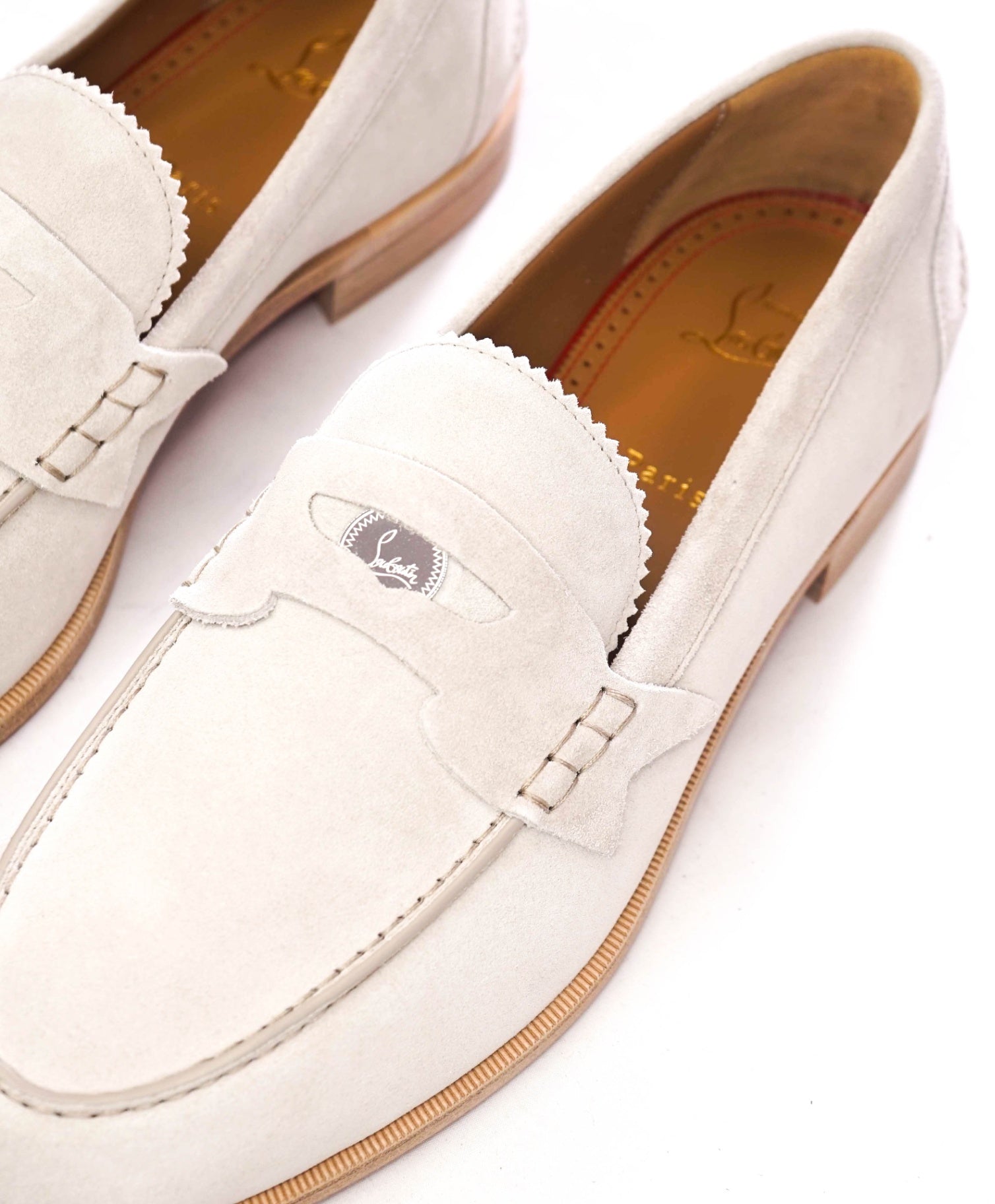 $1,145 CHRISTIAN LOUBOUTIN - Gray Suede *PENNY* Loafers - US 13 (EU46)