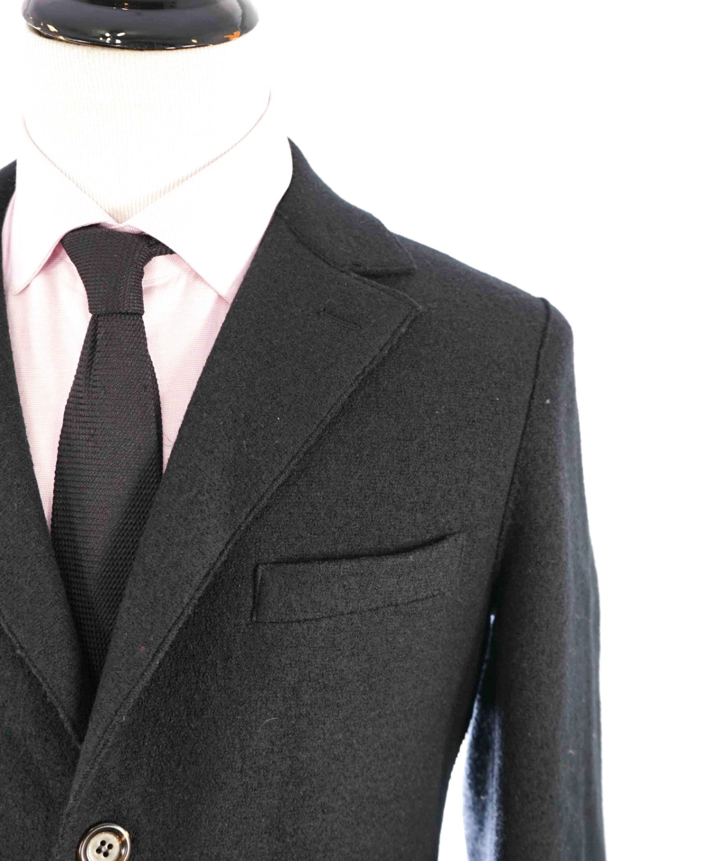 $1,395 ELEVENTY - Black Essential Pure Wool Top Coat - 44 US (54EU)