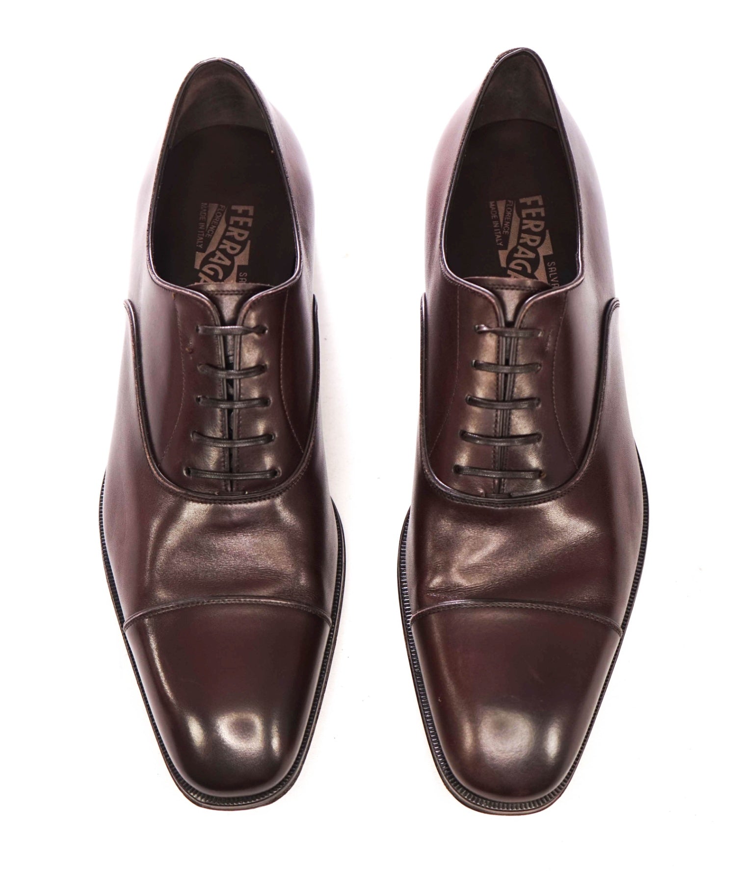 $895 FERRAGAMO - Brown Leather *LUCE* Oxfords - 11.5 D
