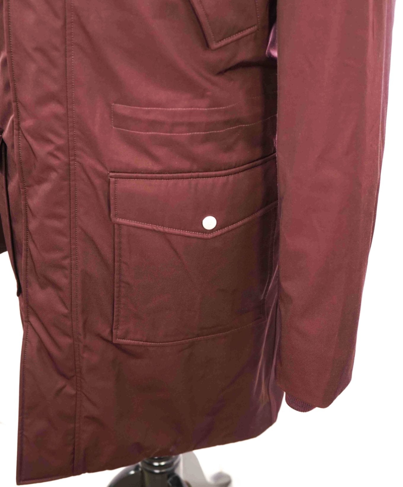 $2,495 ELEVENTY - Burgundy Hooded PARKA Water Resistant Coat- 42 Large