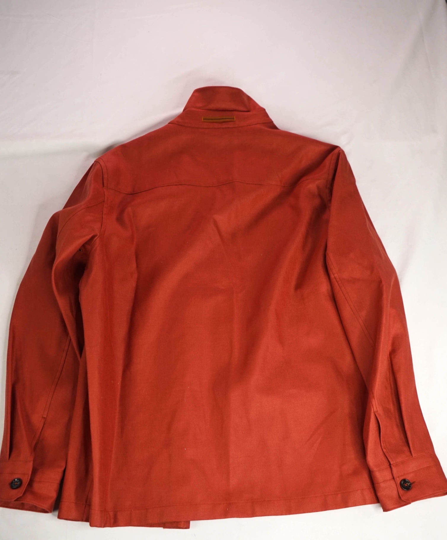 $1,690 ZEGNA - OASI Red Linen Over Shirt Chore Jacket - XL
