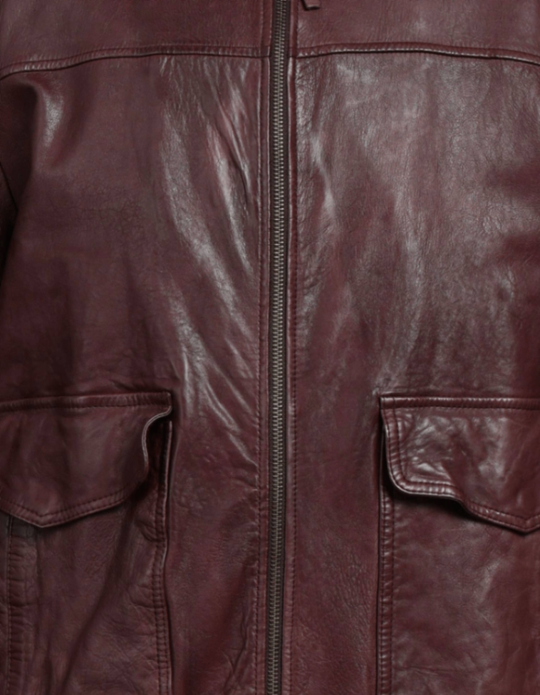 $1,495 ELEVENTY - Distressed LEATHER Aviator/Bomber Jacket - 40US M