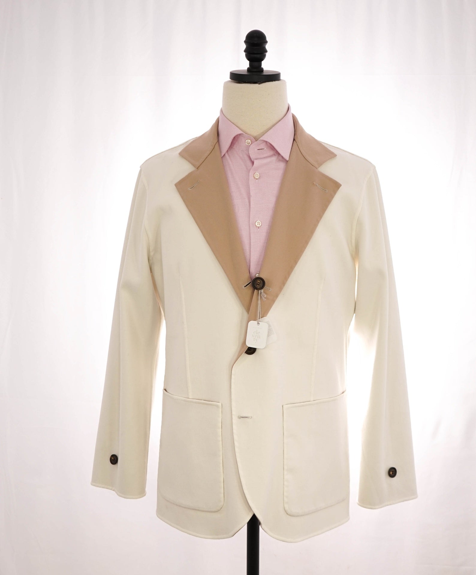 $2,645 ELEVENTY - Single-Breasted Reversible Cotton Blazer Coat- 40 (50EU)