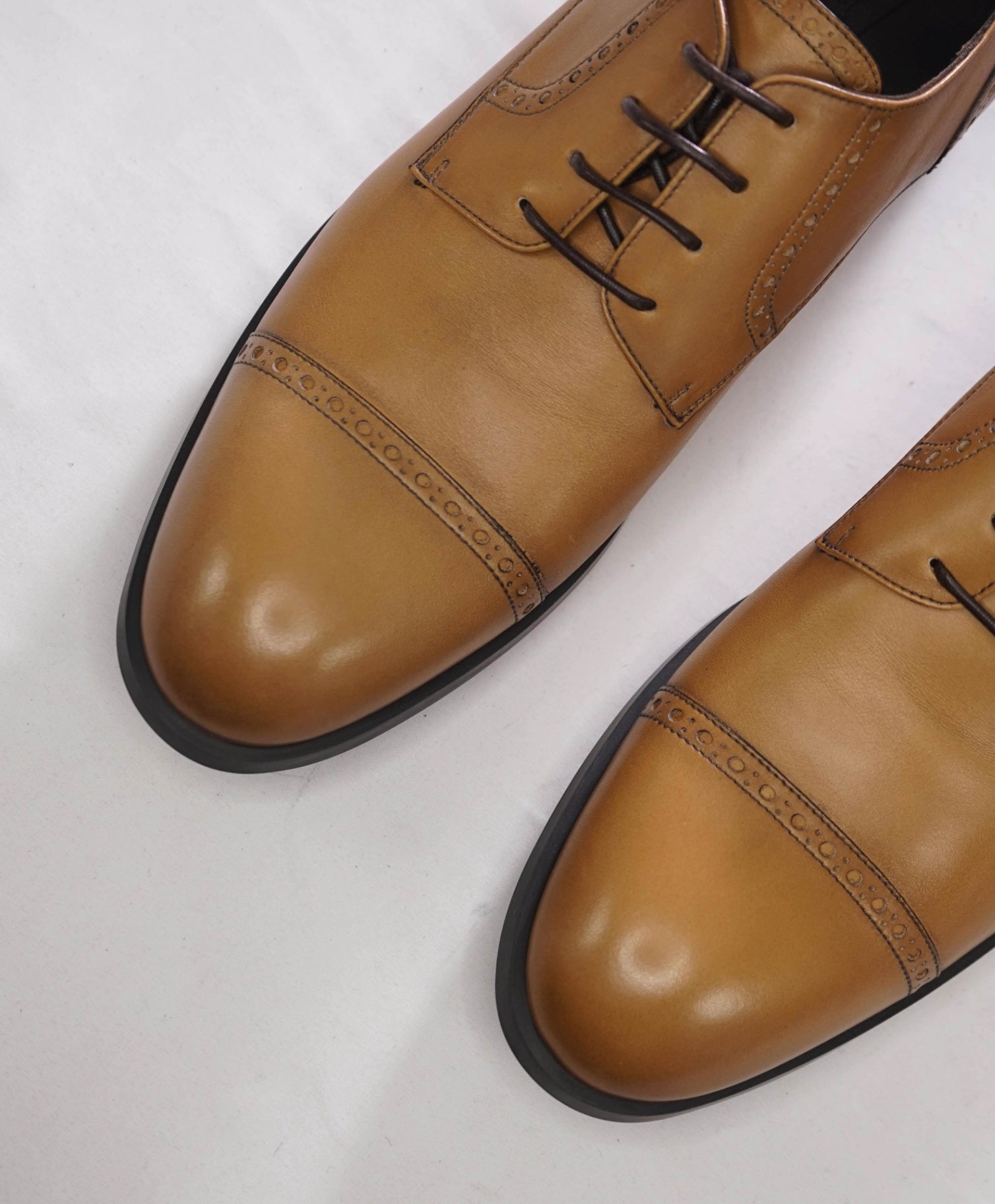 $960 ZEGNA - Light Brown Leather "SIENA FLEX" Derby - US 12.5 (11.5UK)