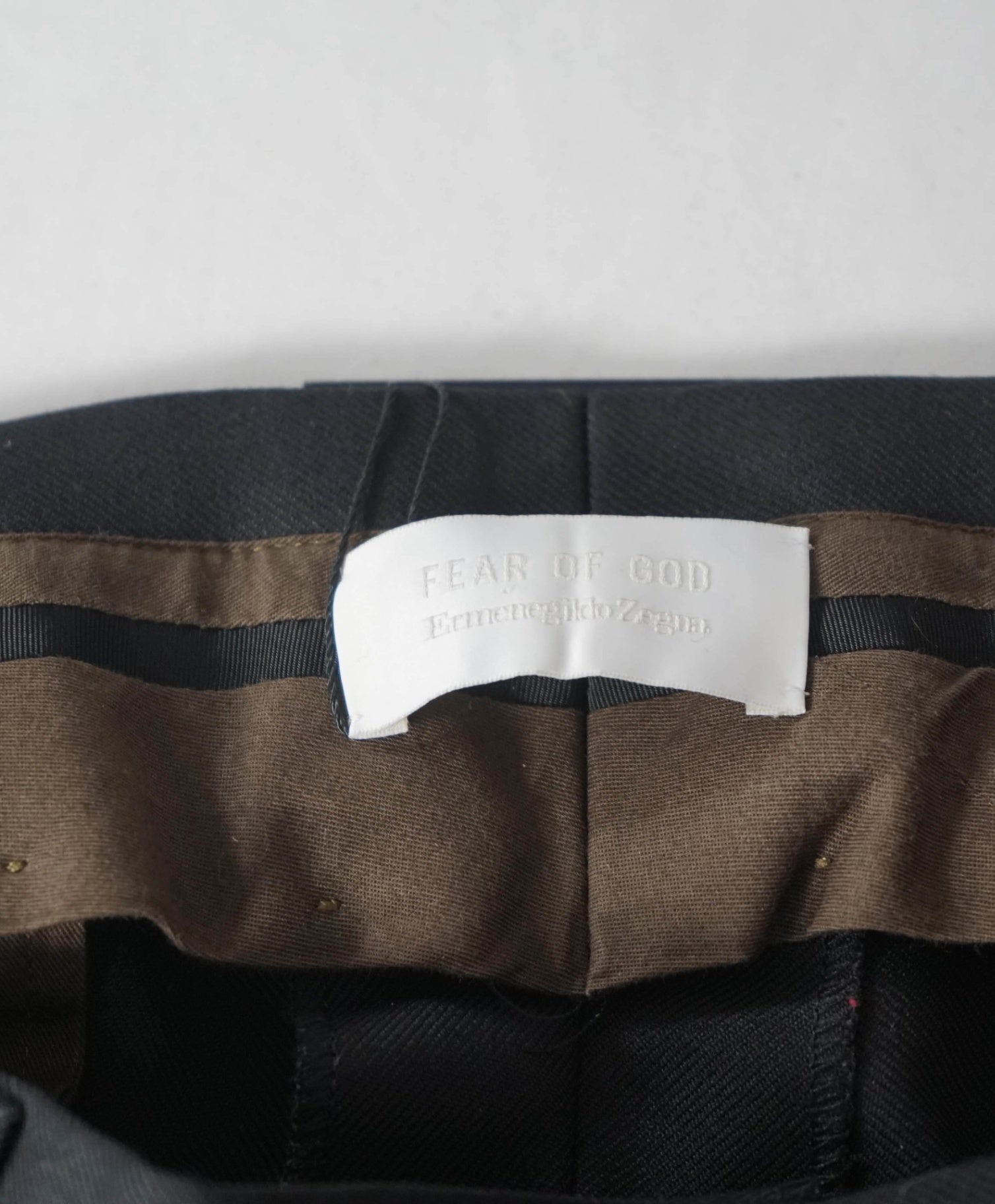 $1,150 ERMENEGILDO ZEGNA x FEAR OF GOD - Black Wool Pants -35W