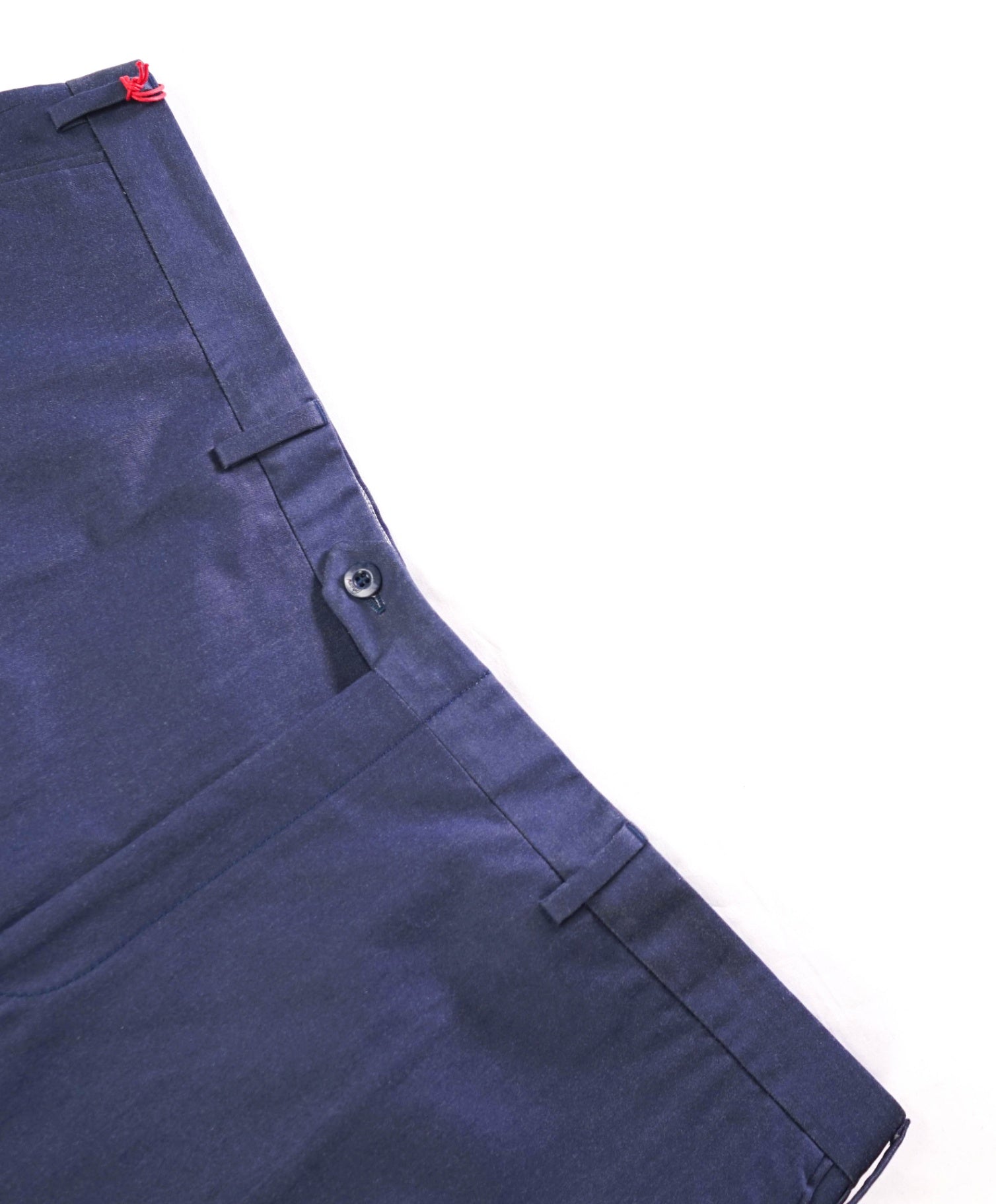 $725 BRIONI - Solid Blue Cotton Flat Front Pants - 44W