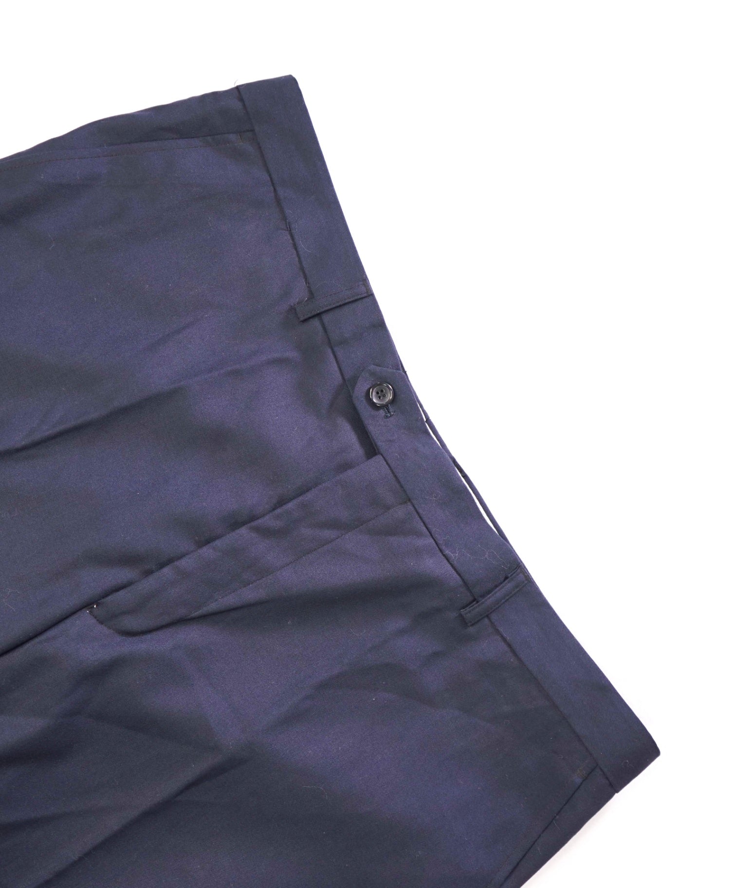 EMPORIO - Solid Navy Blue Flat Front Pants - 38W