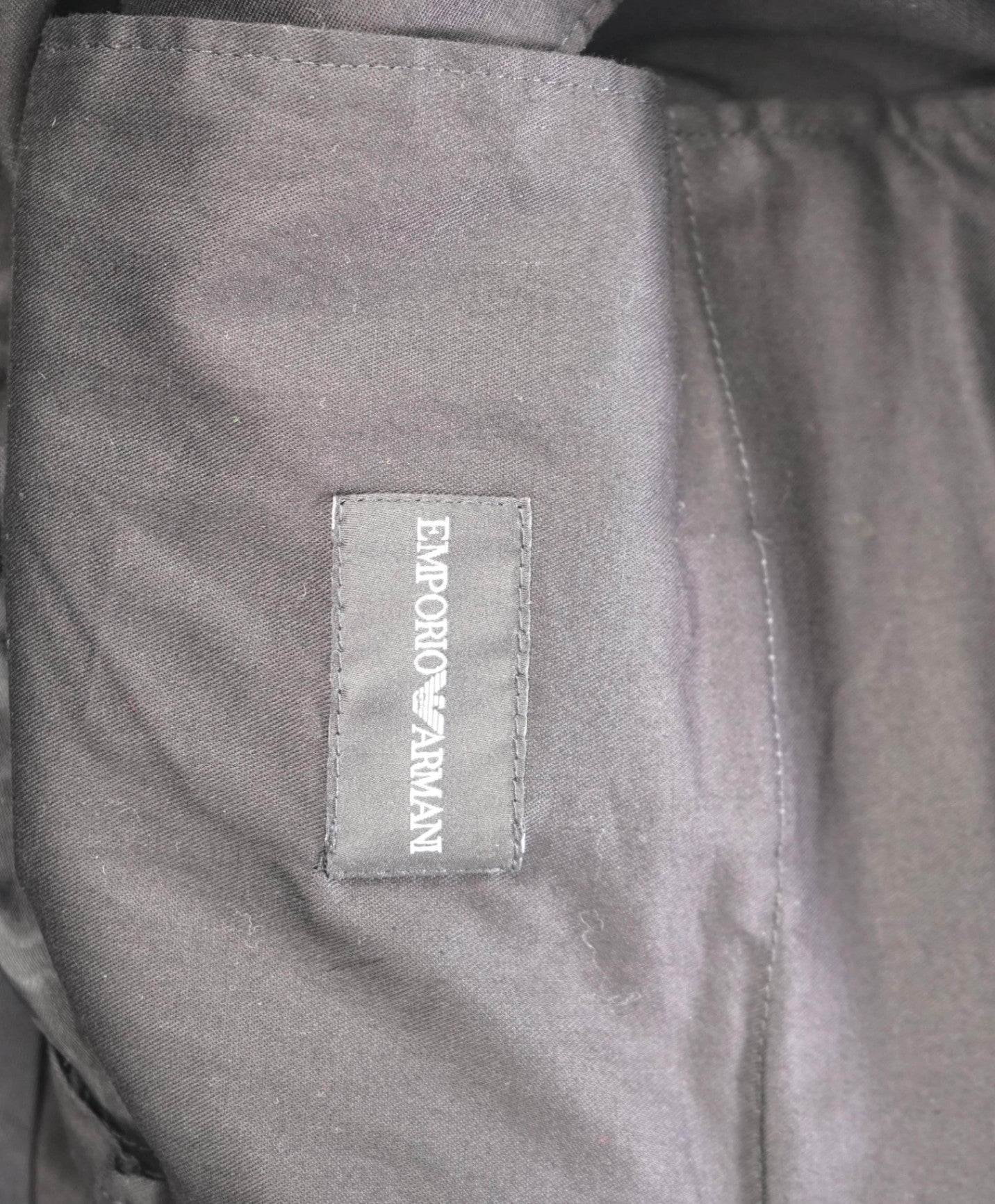 $495 EMPORIO ARMANI - Solid Black Wool Flat Front Pants - 38W