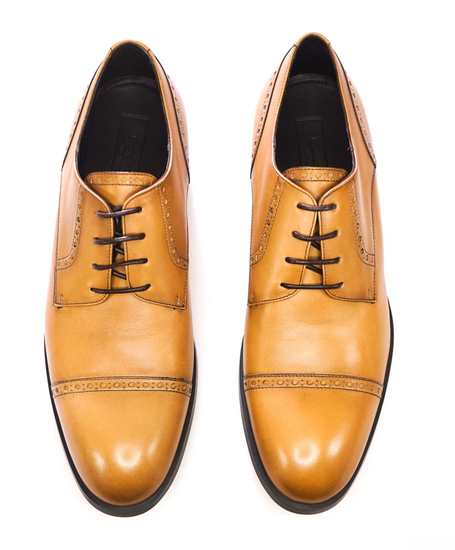 $960 ZEGNA - Light Brown Leather "SIENA FLEX" Derby - US 12.5 (11.5UK)