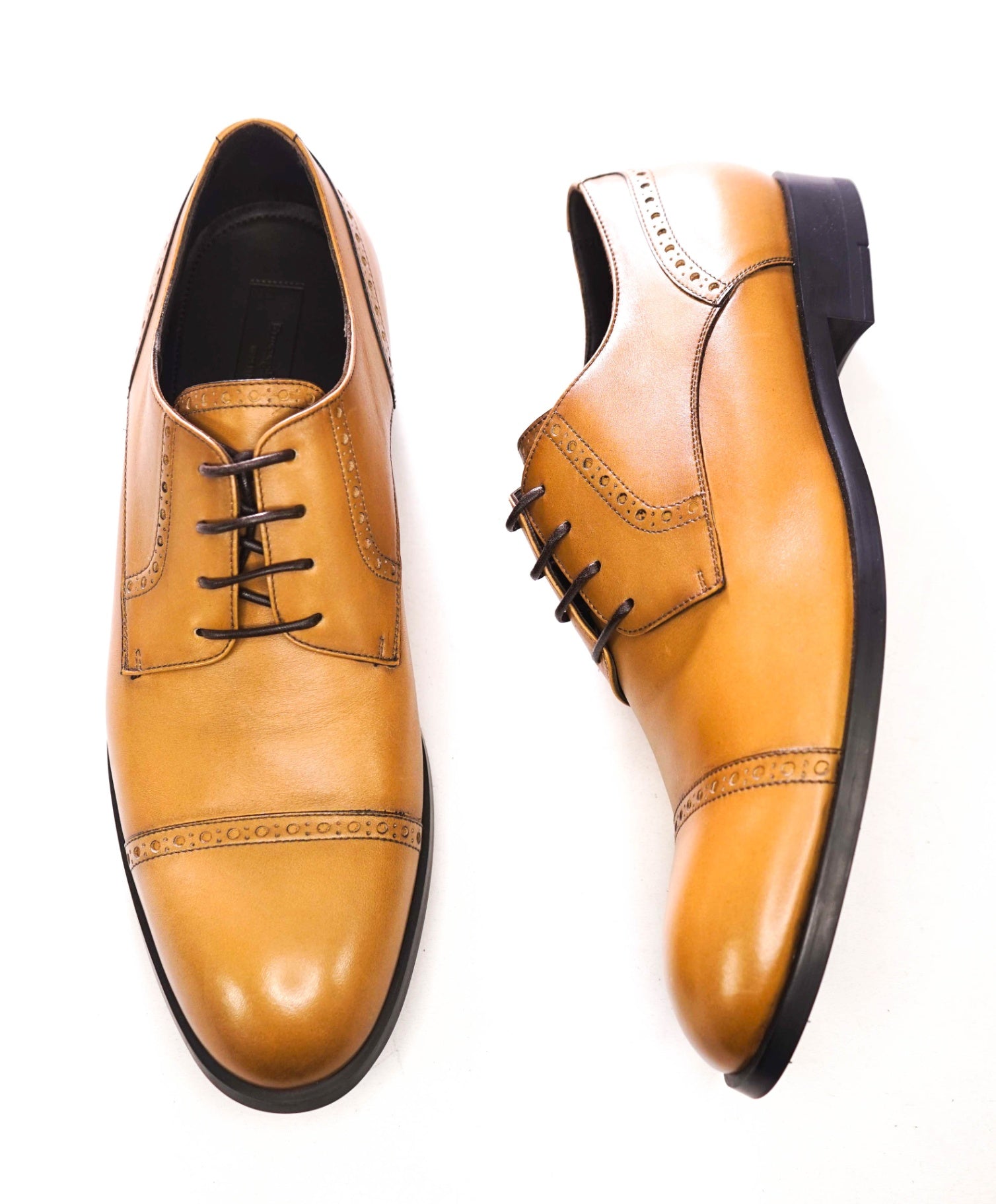 $960 ZEGNA - Light Brown Leather "SIENA FLEX" Derby - US 12.5 (11.5UK)