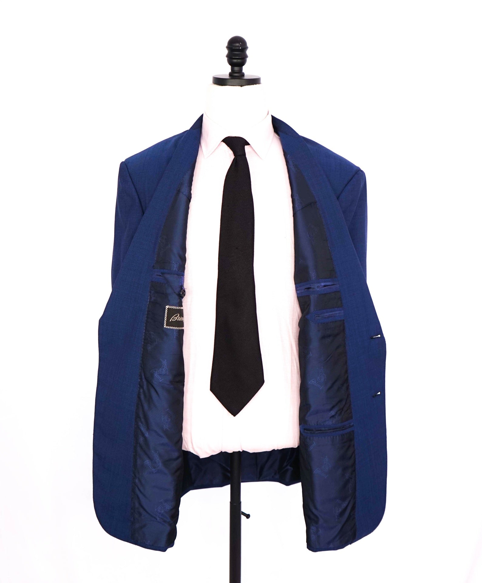 $5,950 BRIONI - Blue Textured Wool 2-Btn Suit - 48L US