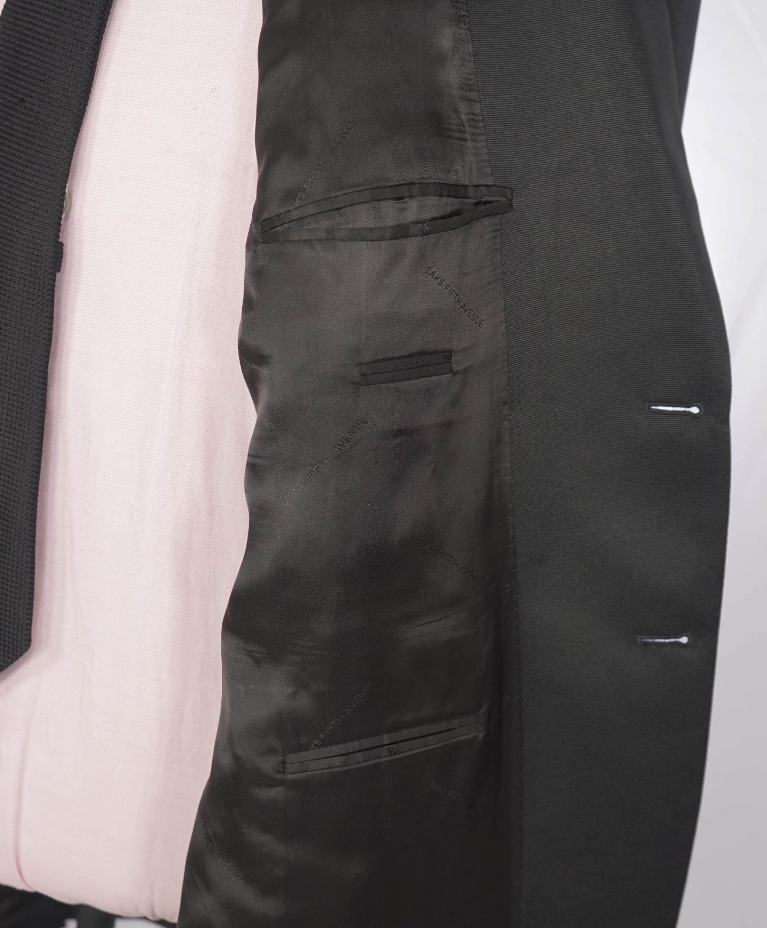 $1,295 ZEGNA For SAKS 5TH AVE - Black Wool Classic Tuxedo - 46R