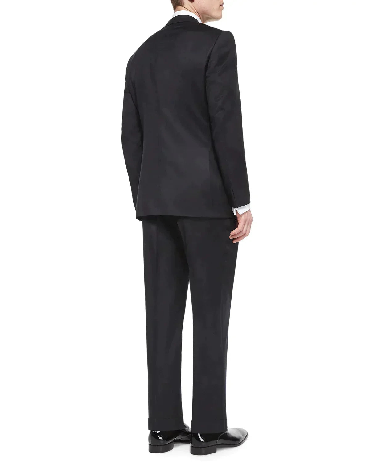 $3,395 ZEGNA - Black "MICRONSPHERE" Wool Peak Lapel Tuxedo - 50R US