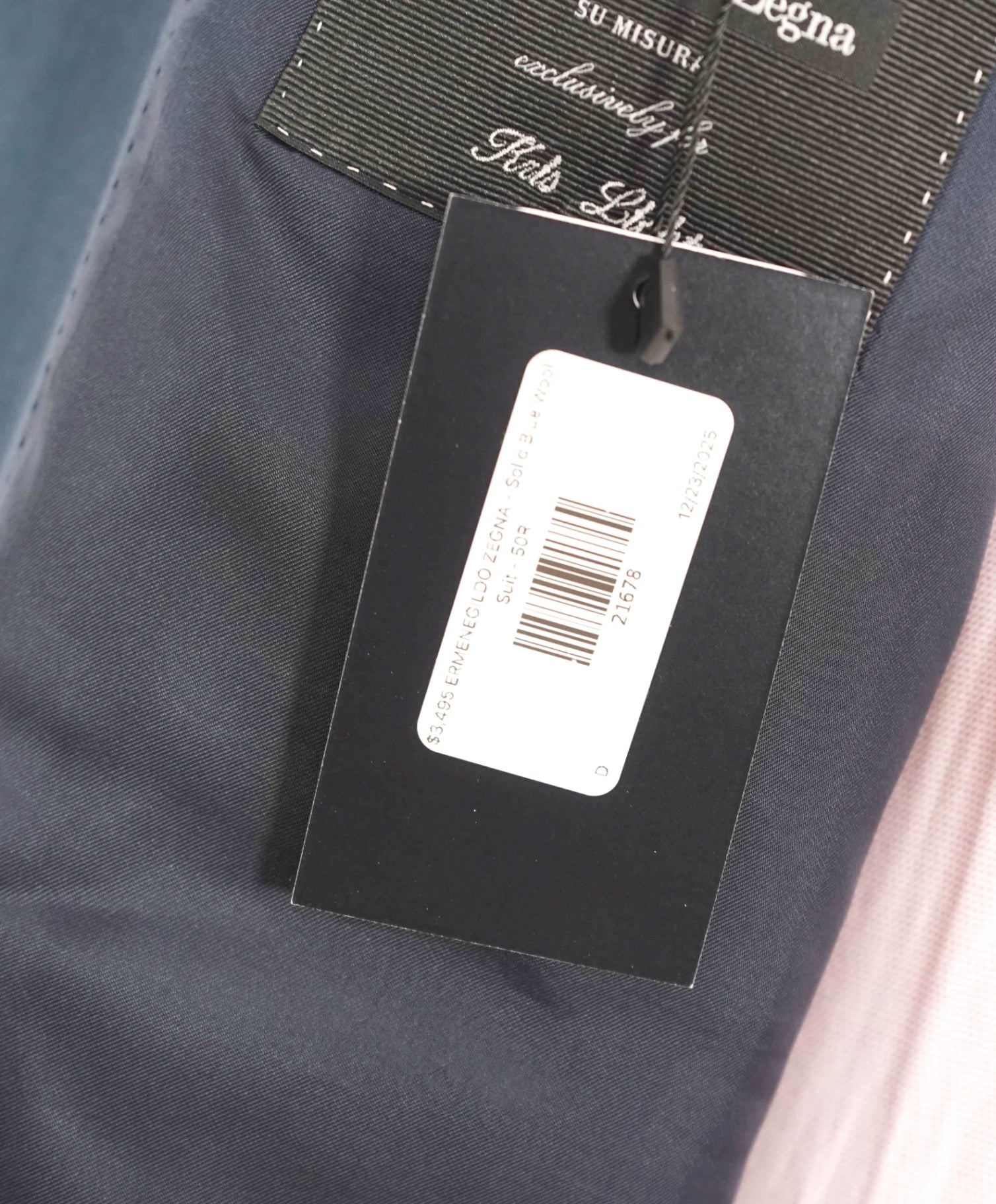 $4,495 ZEGNA - Solid Blue Wool "SU MISURA" Custom Suit - 50R US