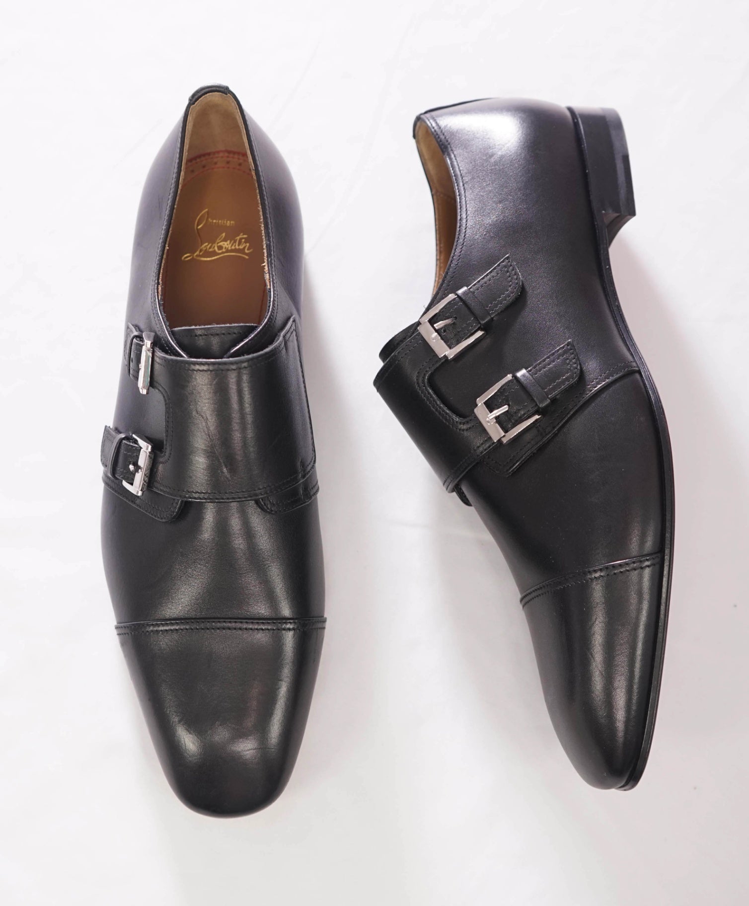 $1,150 CHRISTIAN LOUBOUTIN - *MORTIMER* Black Double Monk Loafers US 10.5 (43.5EU)