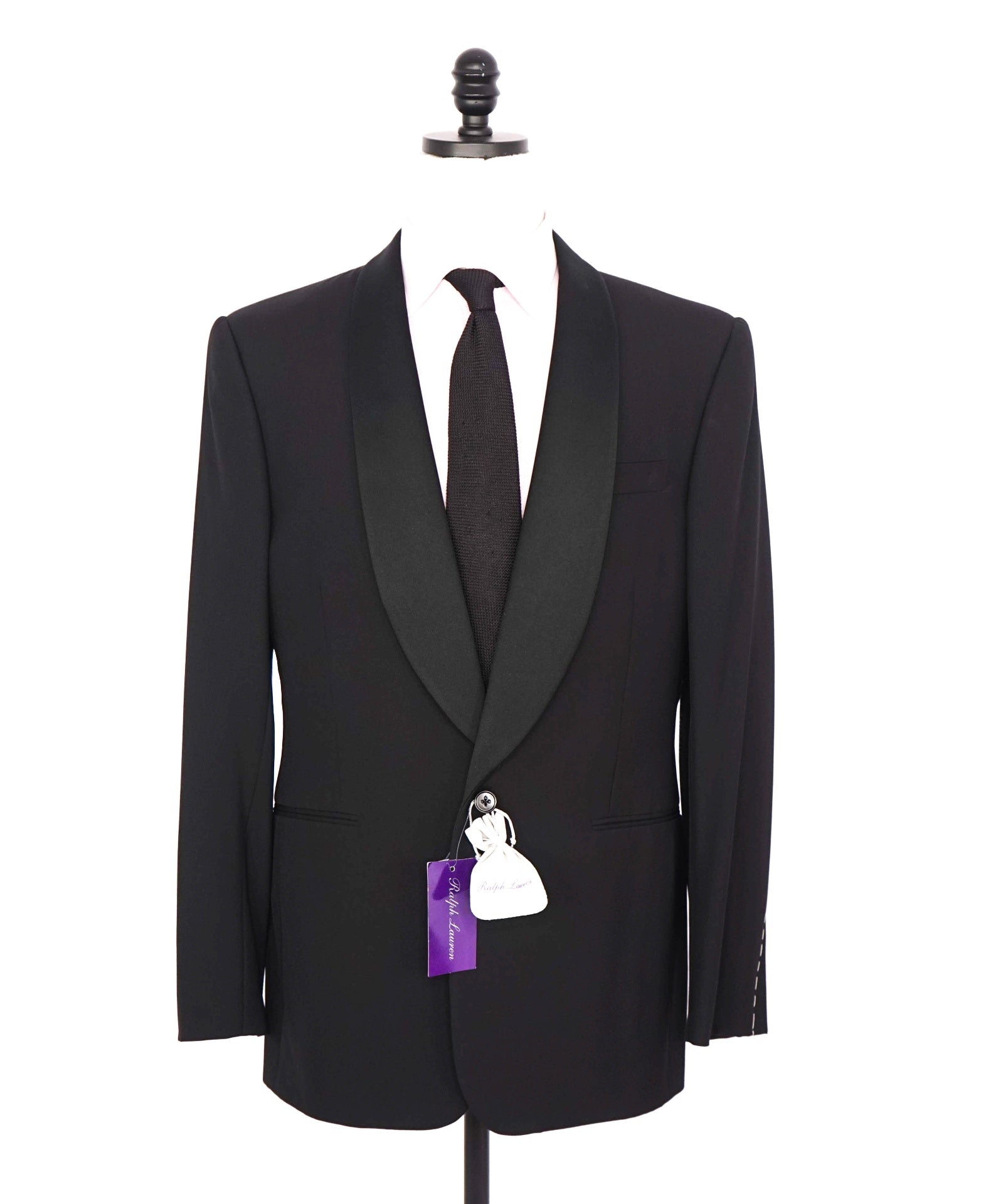 $5,995 RALPH LAUREN PURPLE LABEL - Black Shawl Collar Tuxedo - 42L
