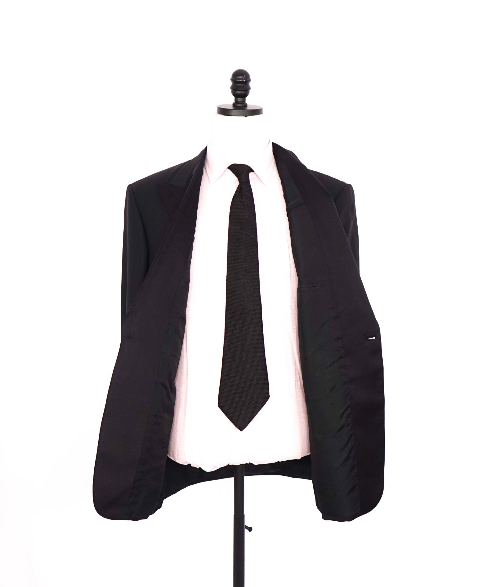 $6,270 BRIONI - Black Wool "SPARTACO" Peak Lapel Tuxedo - 42S US