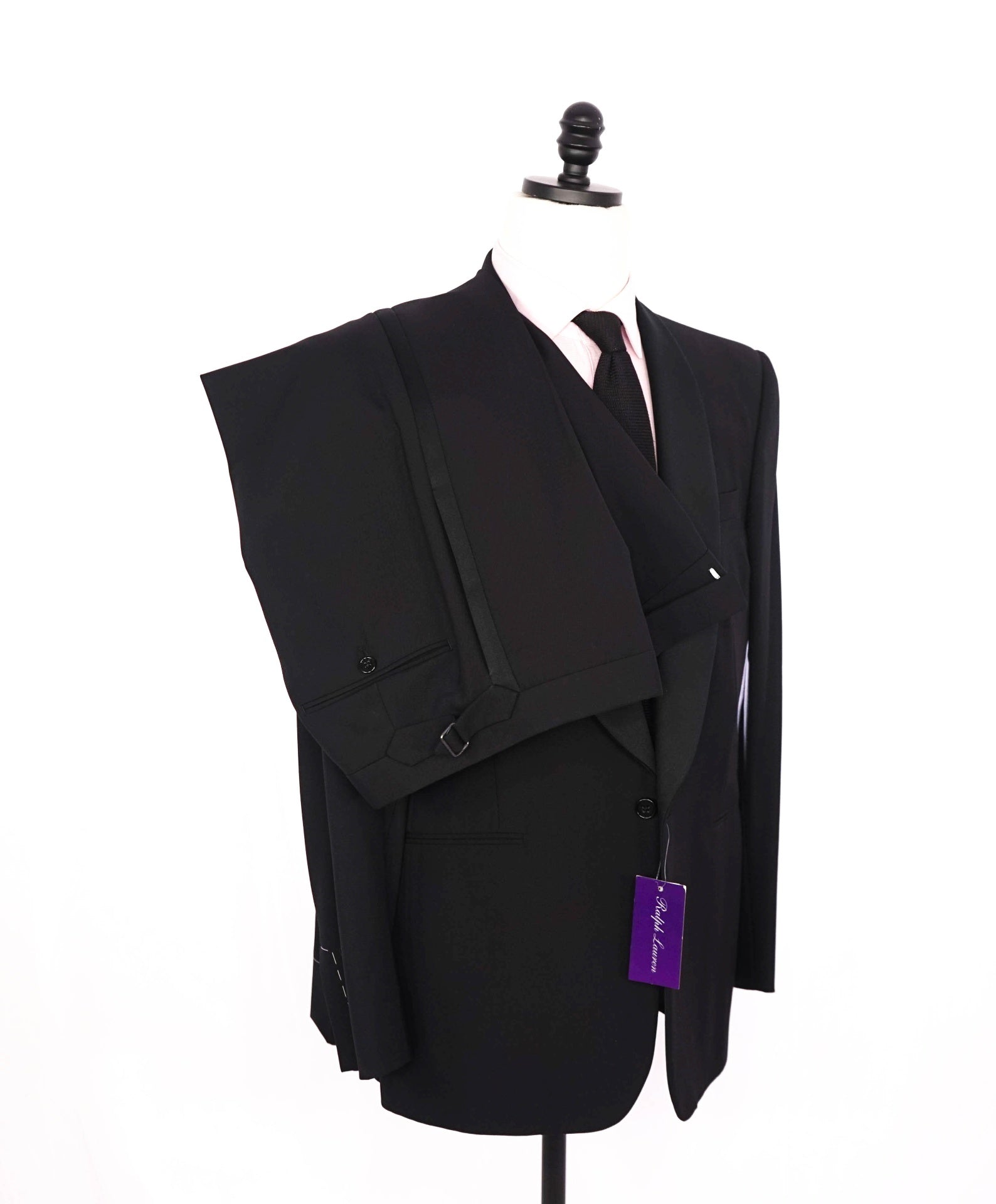 $5,995 RALPH LAUREN PURPLE LABEL - Black Shawl Collar Tuxedo - 42L