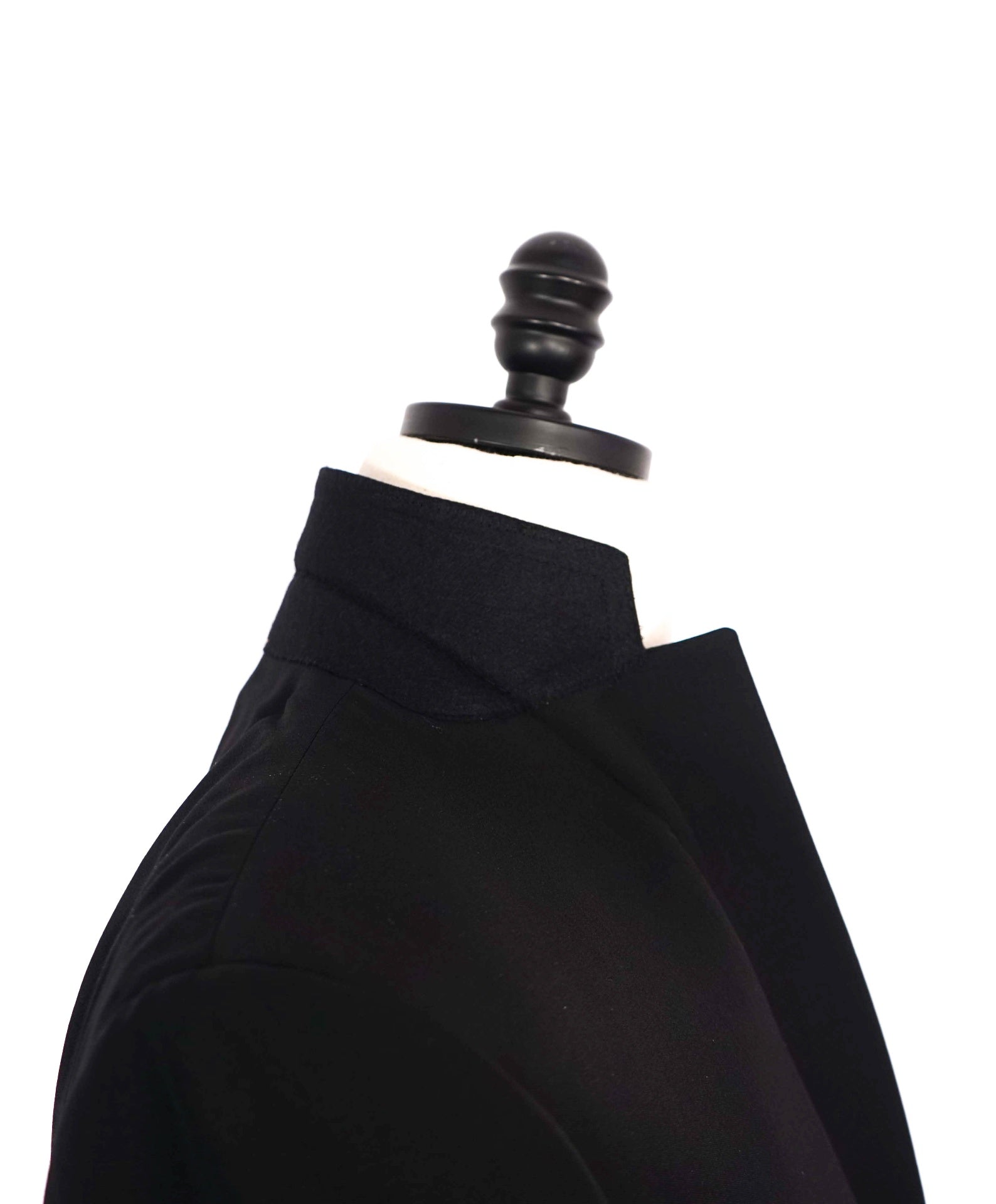 $2,195 CANALI - Solid Black Wool Notch Lapel Tuxedo - 38R US