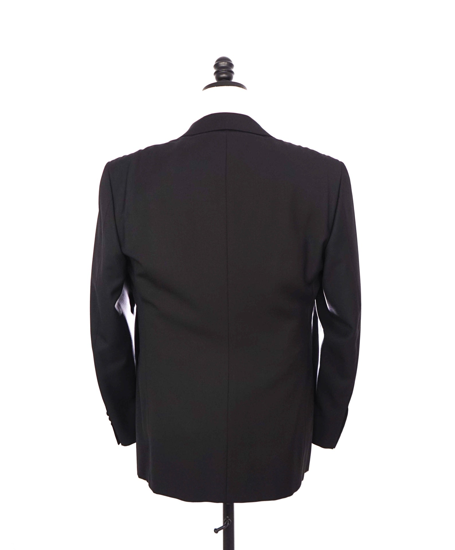 $2,195 CANALI - Solid Black Wool Notch Lapel Tuxedo - 38R US
