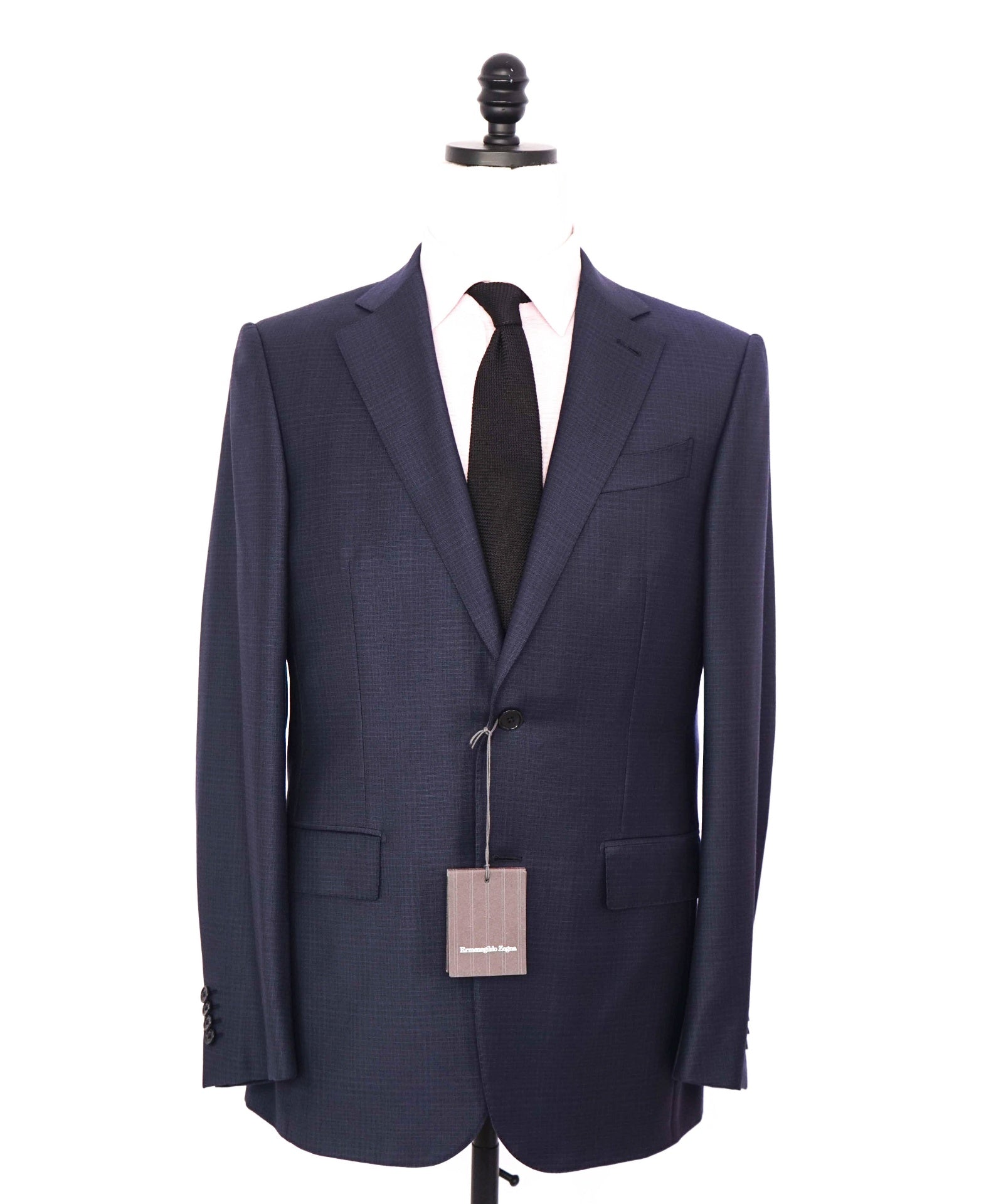 $4,590 ZEGNA - Blue Subtle Check "TROFEO" Wool Suit - 38R US